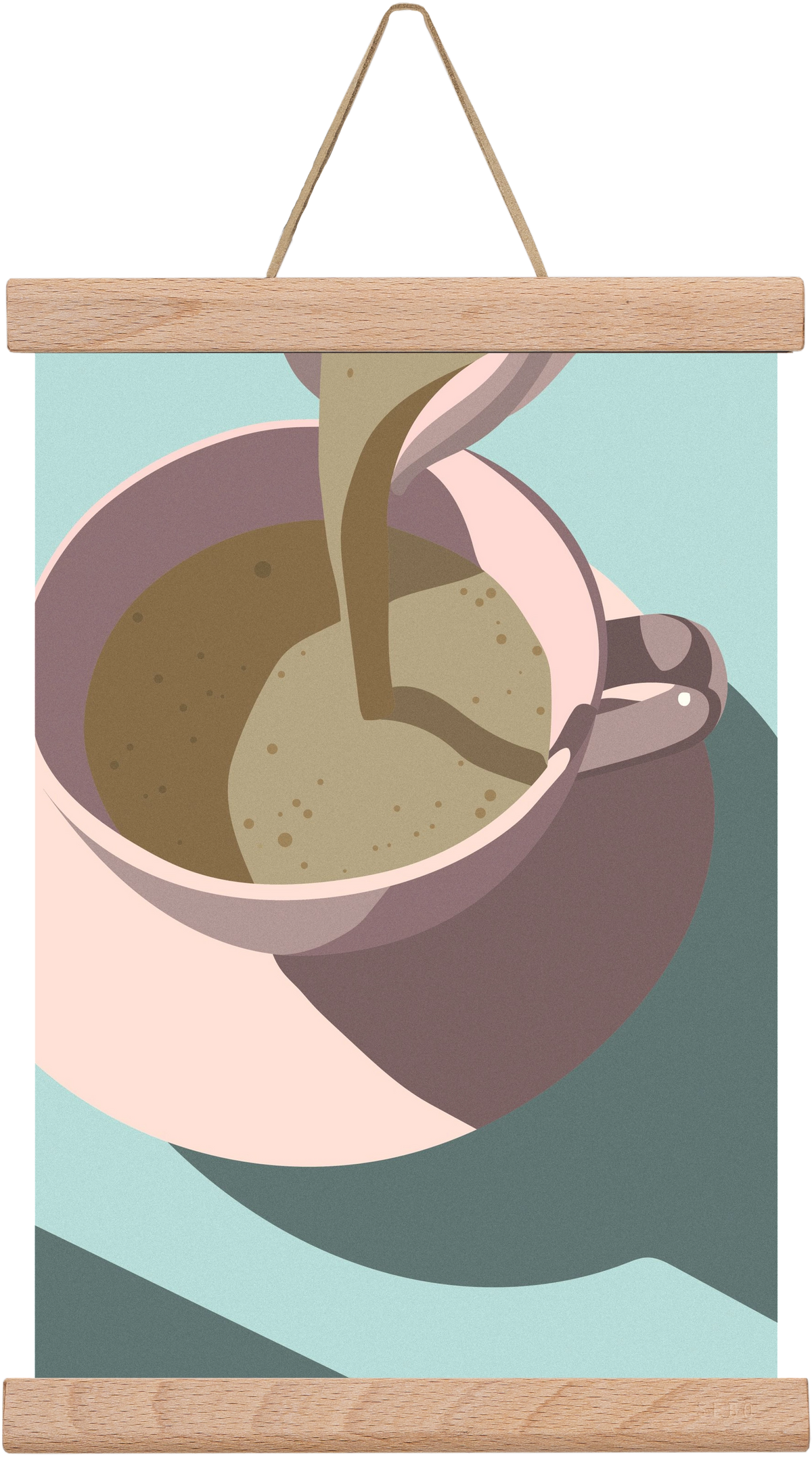 Kávé, 20x30 cm (20x30 cm), Tölgy akasztó
