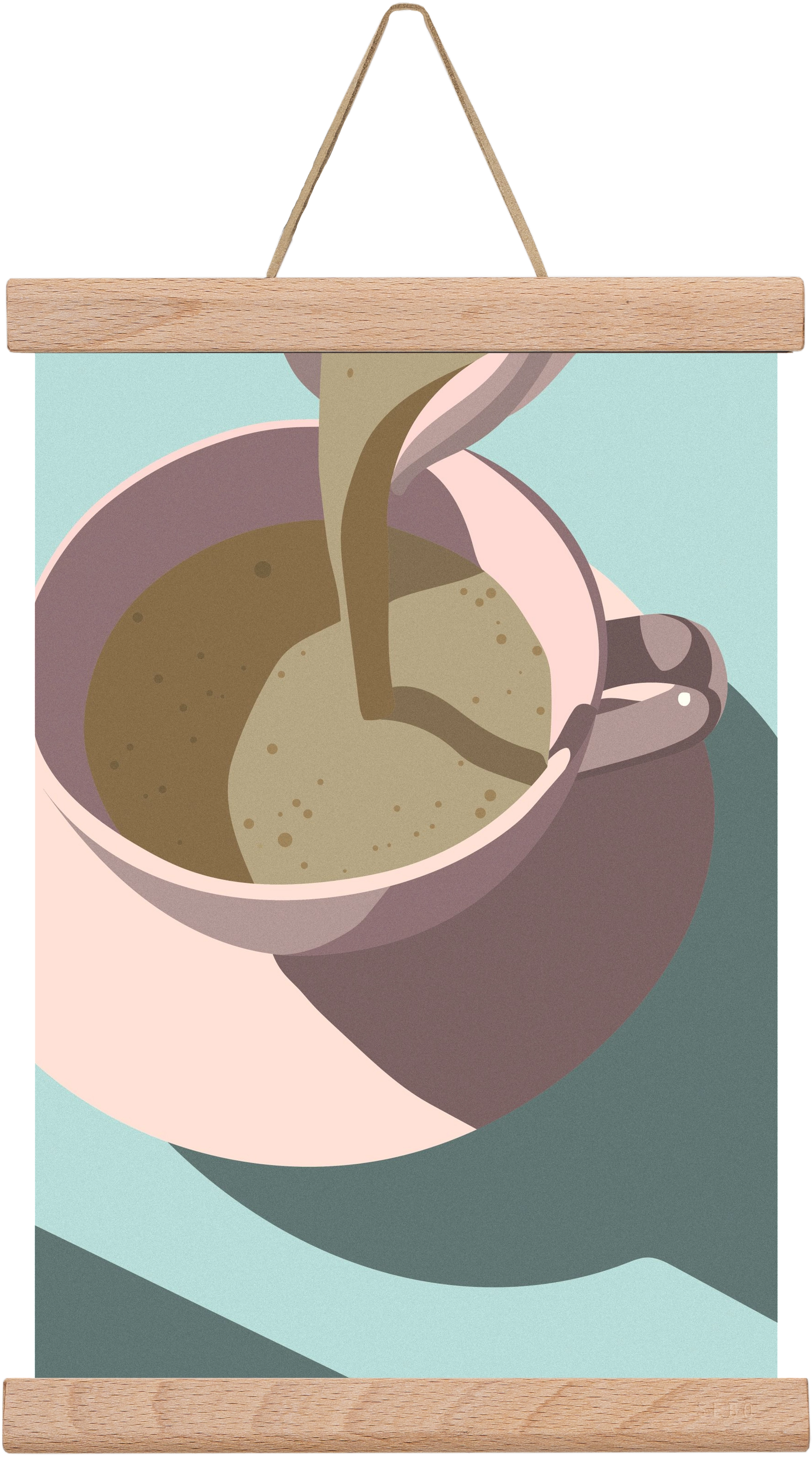 Kávé, 20x30 cm (20x30 cm), Tölgy akasztó