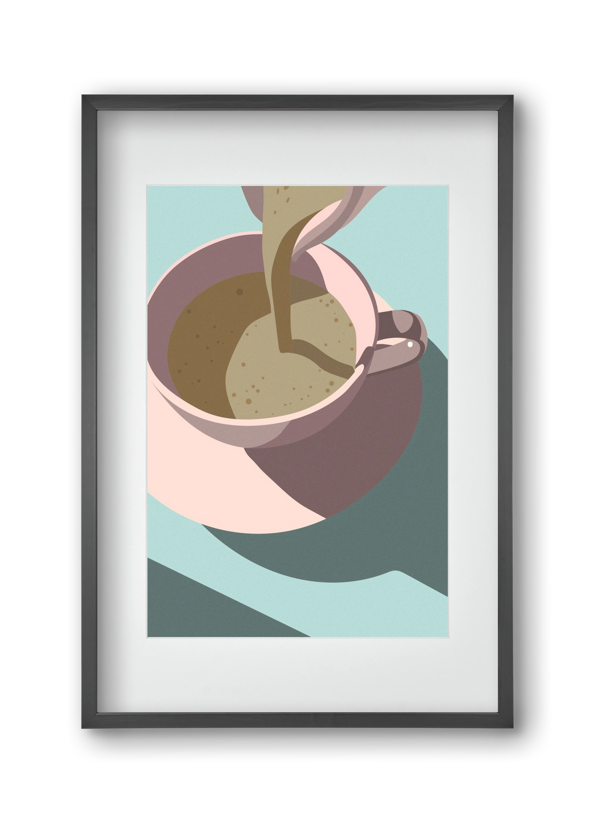 Kávé, 30x45 cm (20x30 cm), Fekete keret, paszpartuval