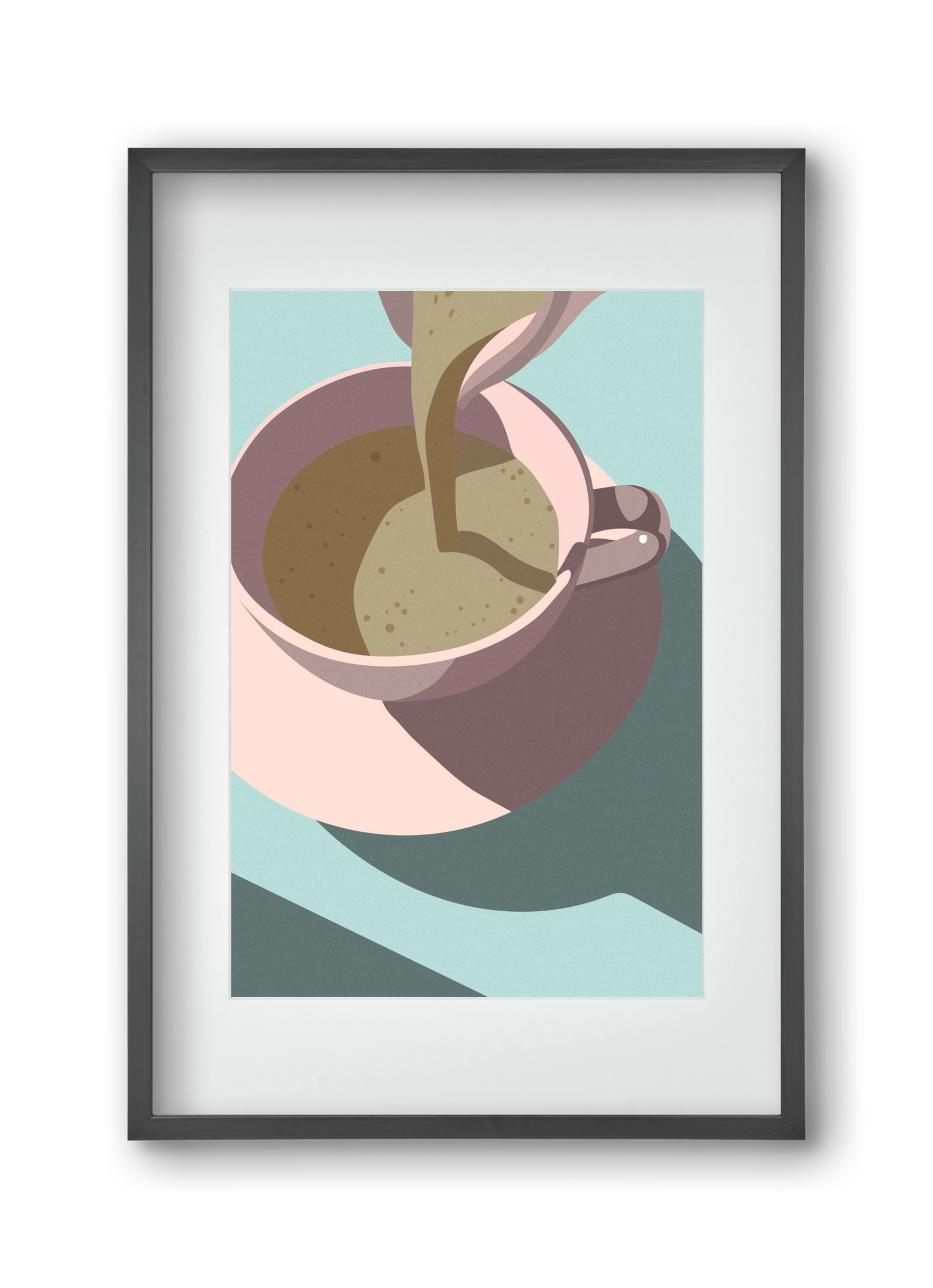 Kávé, 30x45 cm (20x30 cm), Fekete keret, paszpartuval
