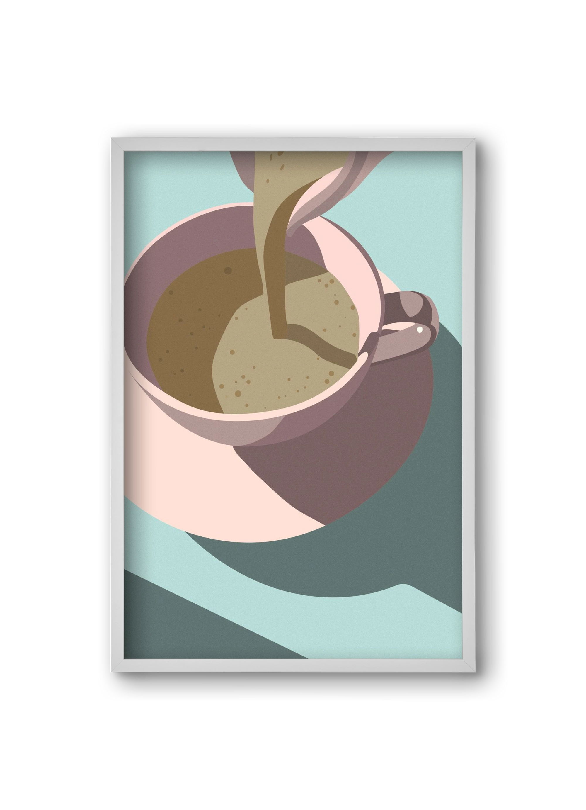Kávé, 20x30 cm (20x30 cm), Fehér keret
