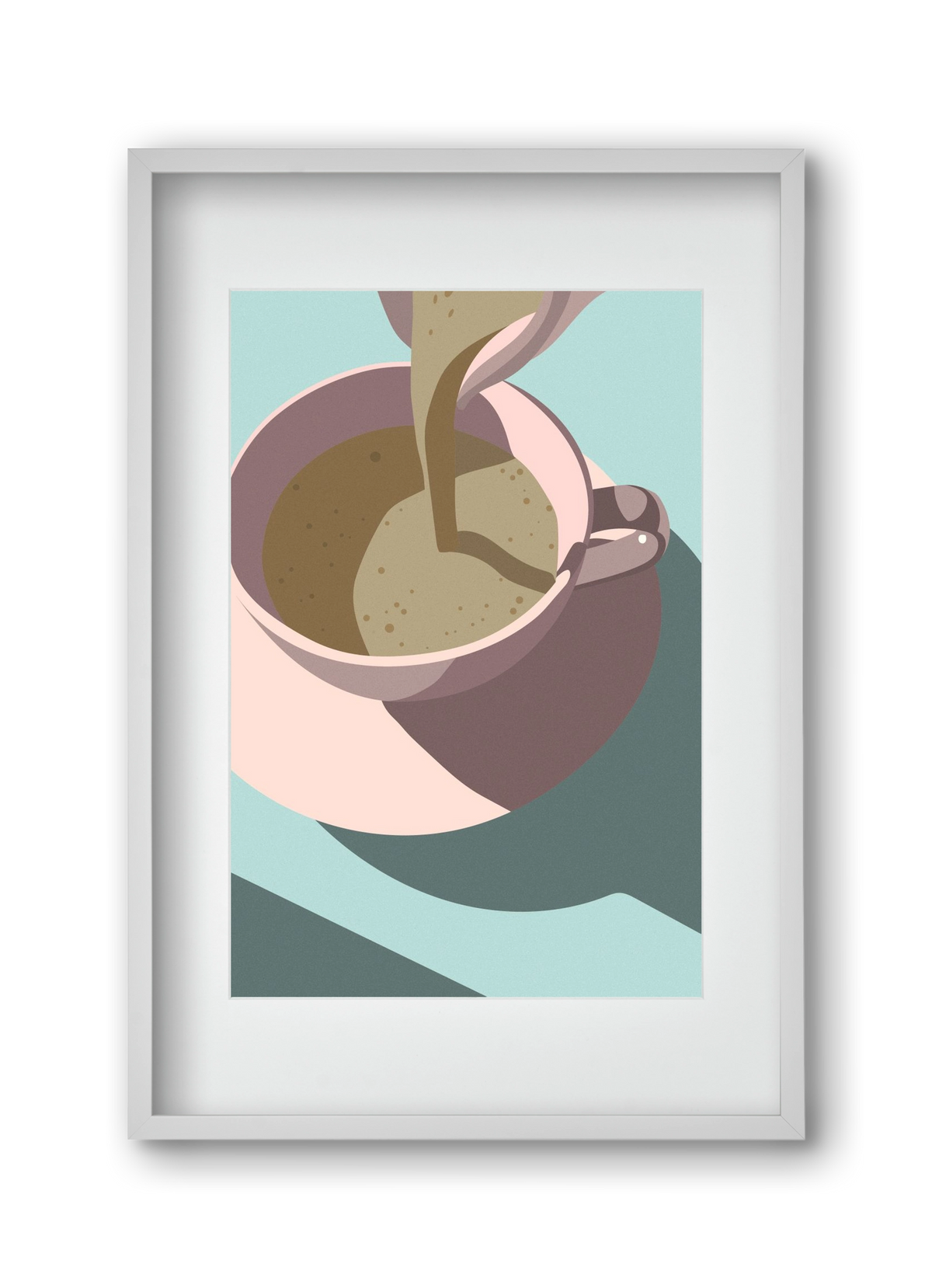 Kávé, 30x45 cm (20x30 cm), Fehér keret, paszpartuval
