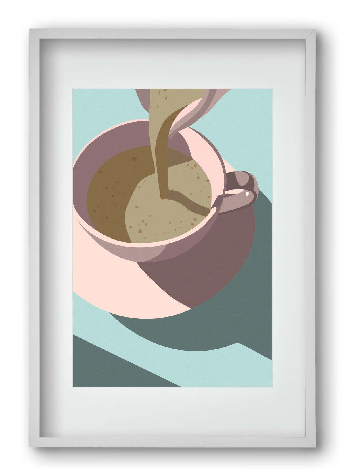 Kávé, 40x60 cm (30x45 cm), Fehér keret, paszpartuval