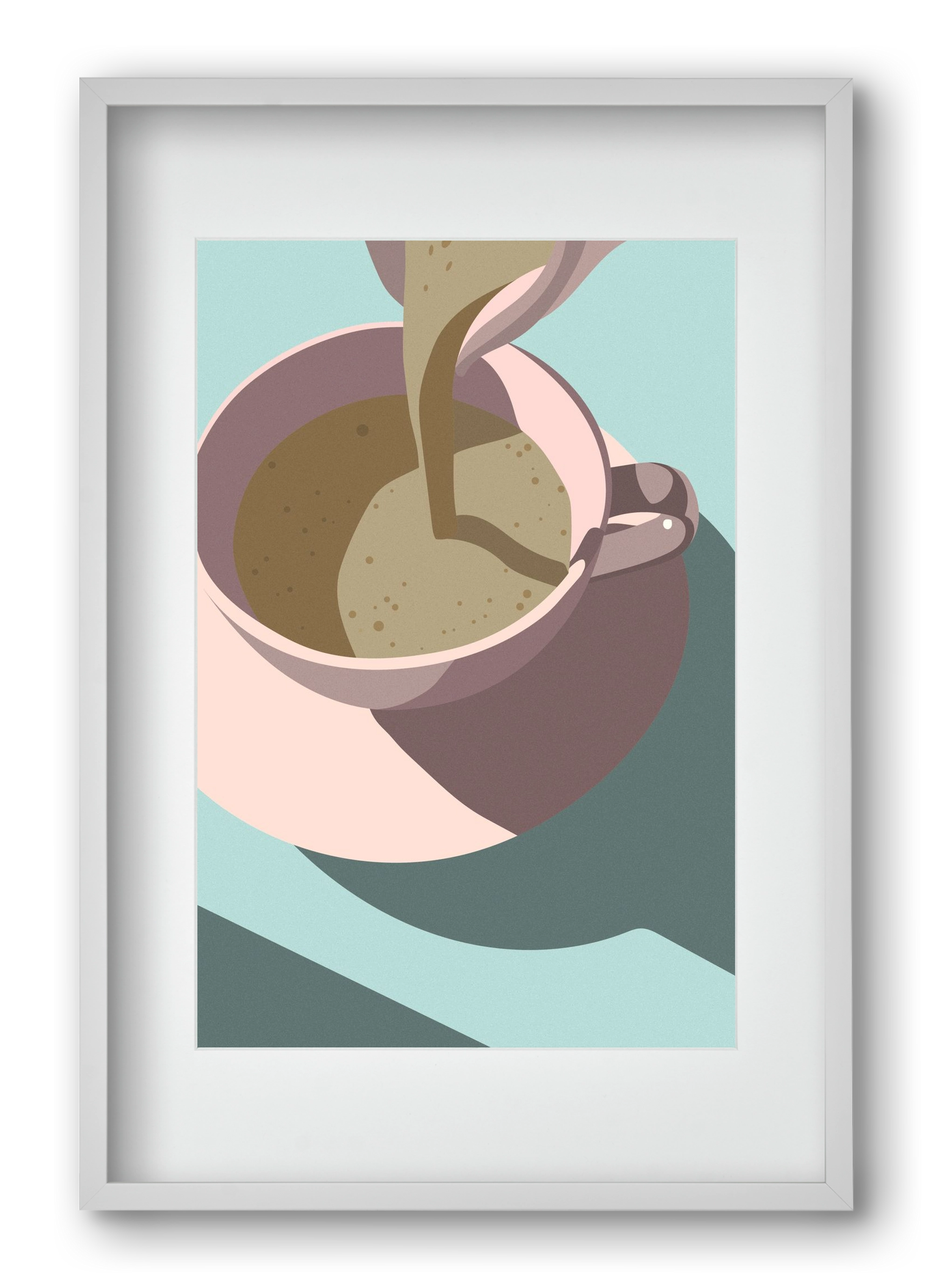 Kávé, 40x60 cm (30x45 cm), Fehér keret, paszpartuval
