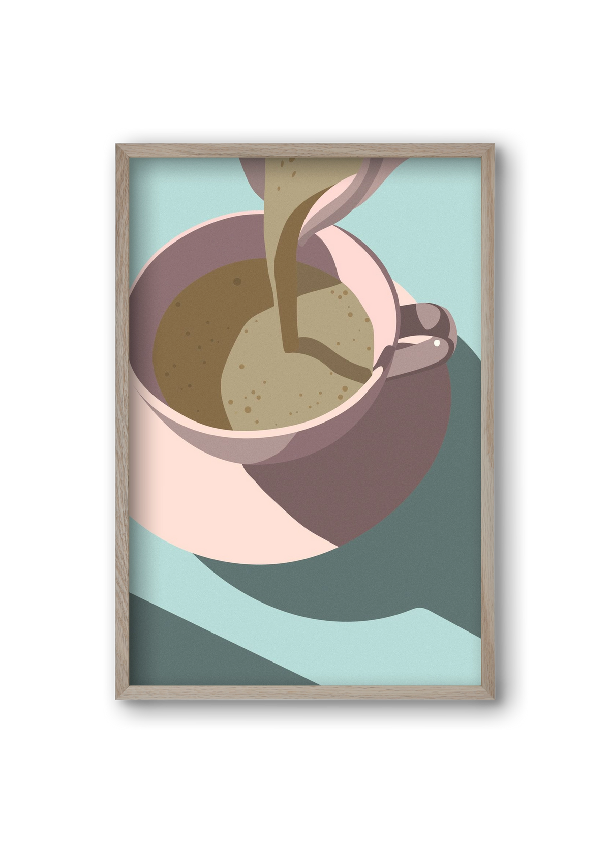 Kávé, 20x30 cm (20x30 cm), Tölgy keret