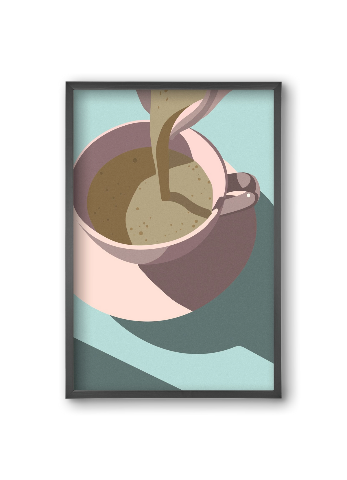 Kávé, 20x30 cm (20x30 cm), Fekete keret