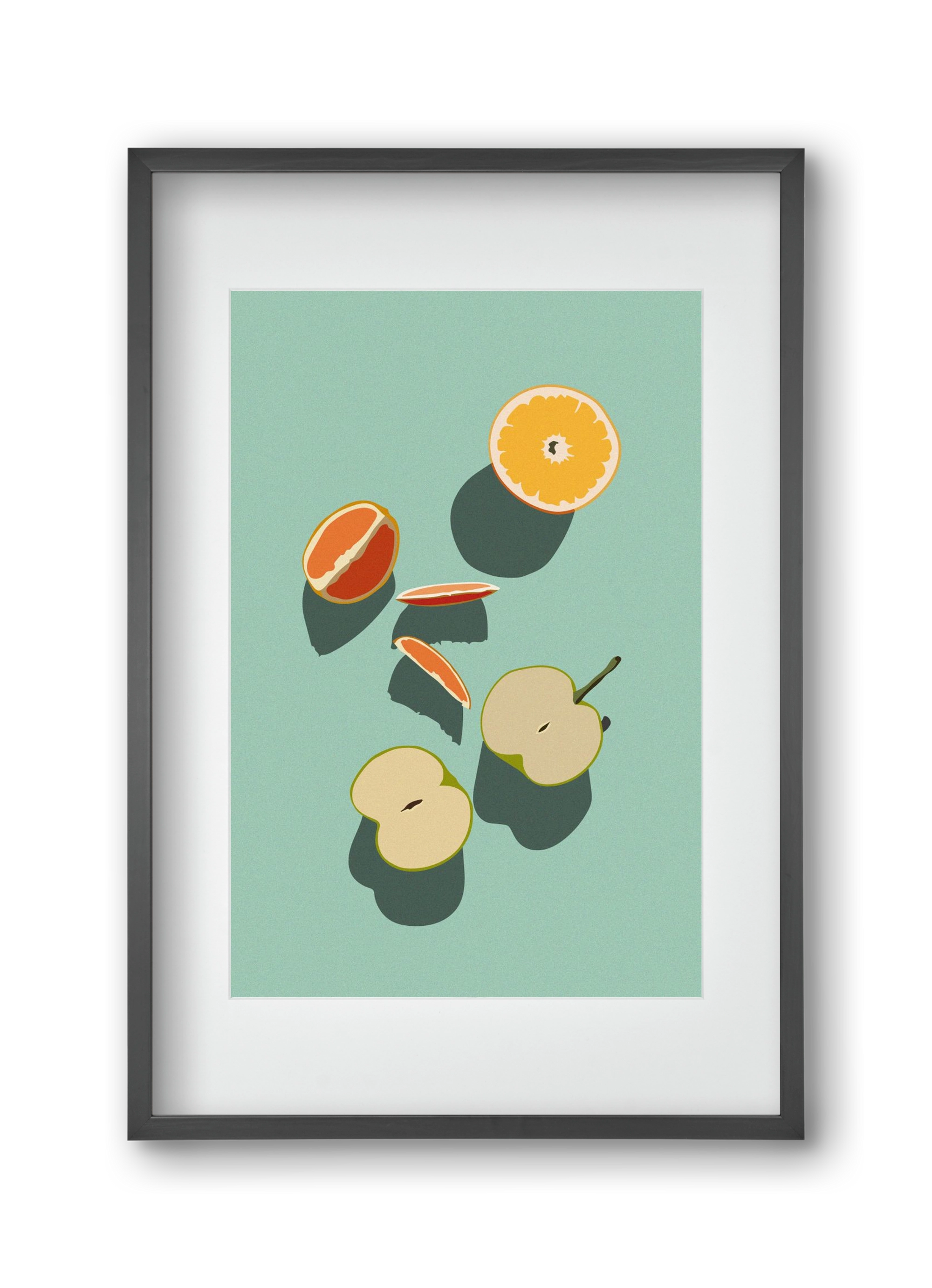 Fruits, 30x45 cm (20x30 cm), Fekete keret, paszpartuval