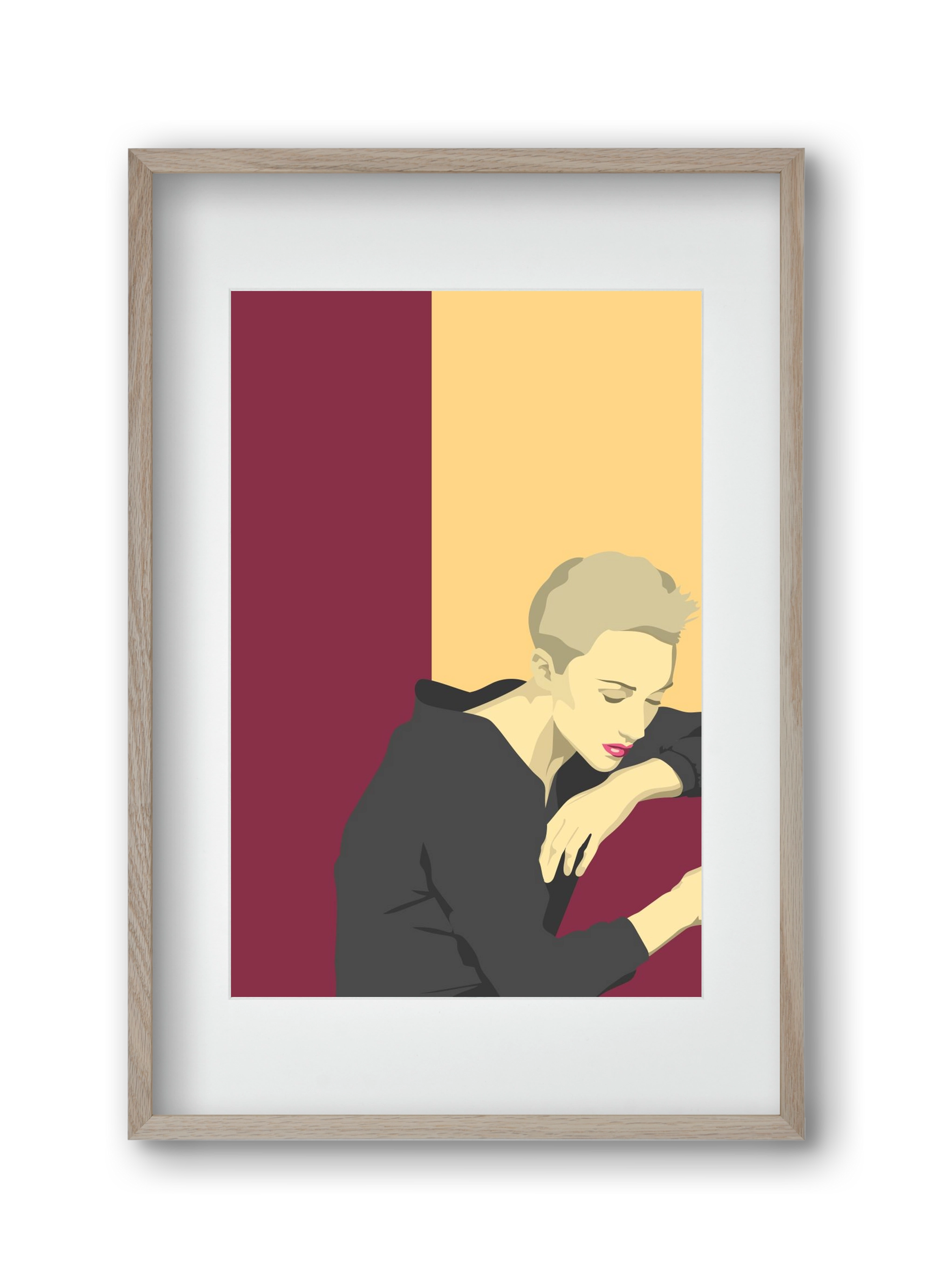 Melancholy, 30x45 cm (20x30 cm), Tölgy keret, paszpartuval