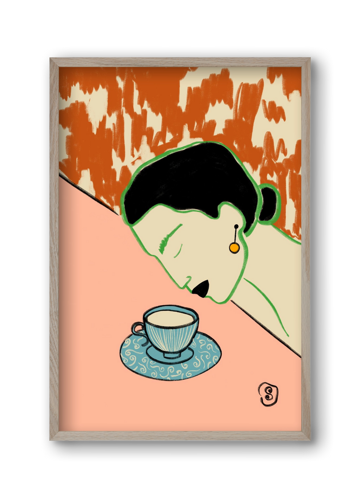 SILENT JOY, 30x45 cm (30x45 cm), Tölgy keret