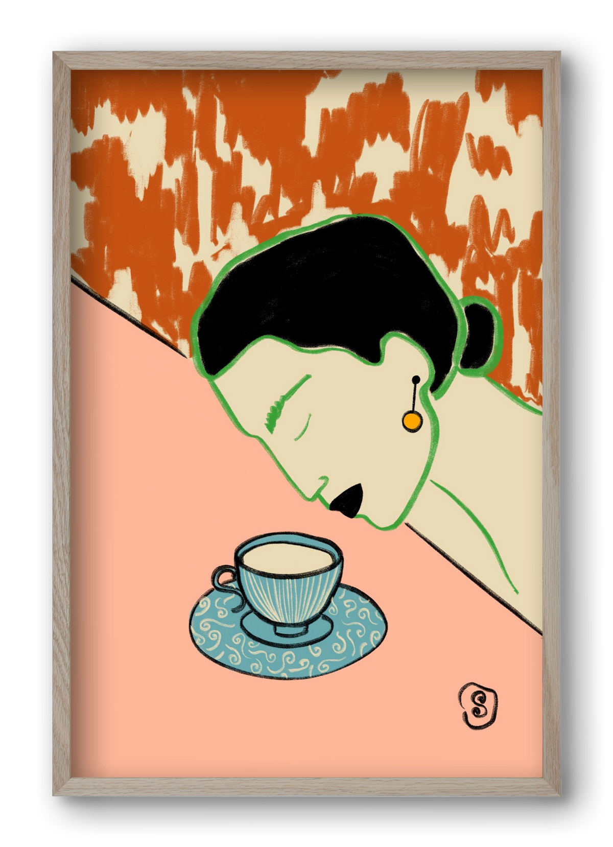 SILENT JOY, 40x60 cm (40x60 cm), Tölgy keret