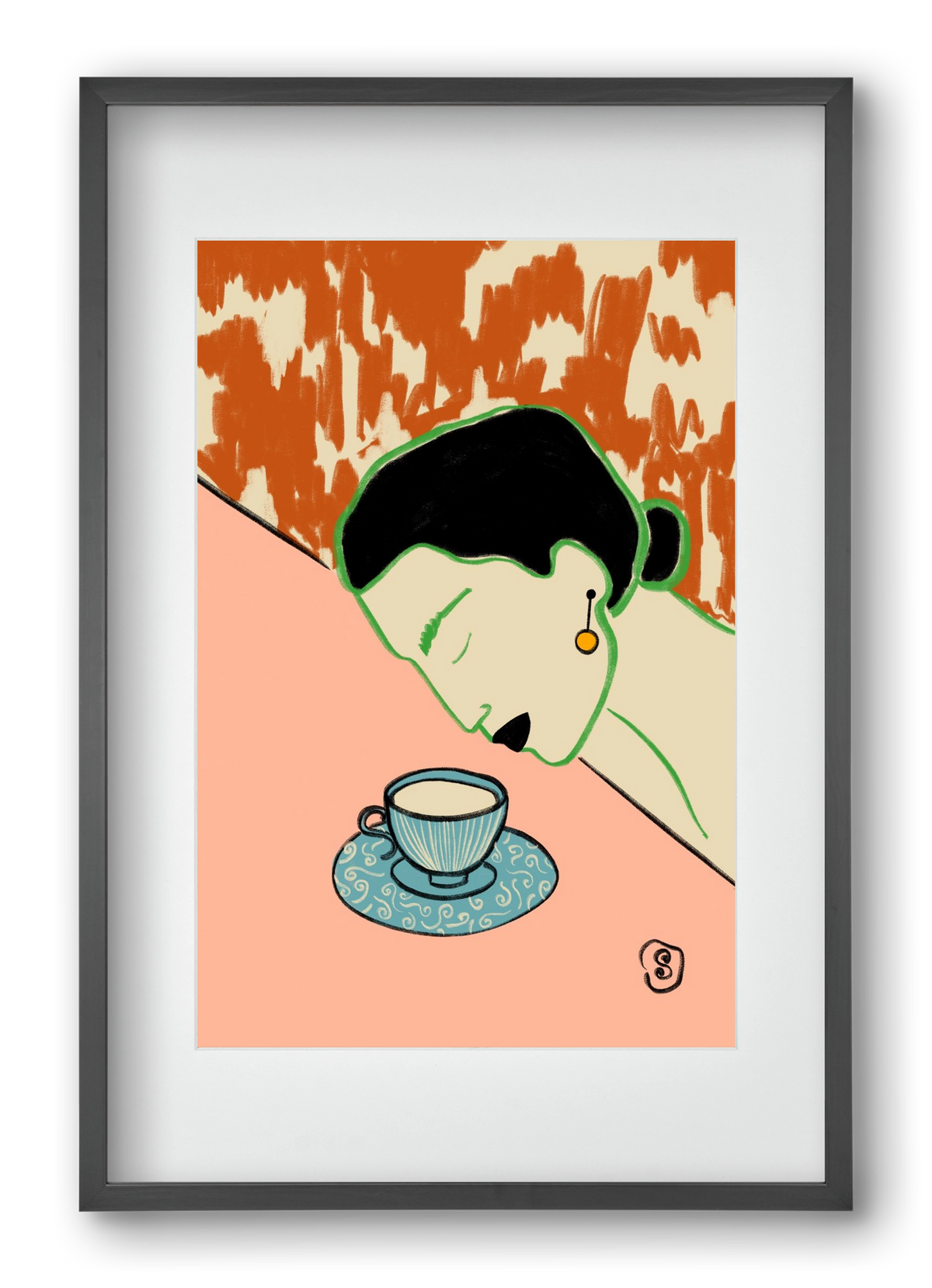 SILENT JOY, 40x60 cm (30x45 cm), Fekete keret, paszpartuval