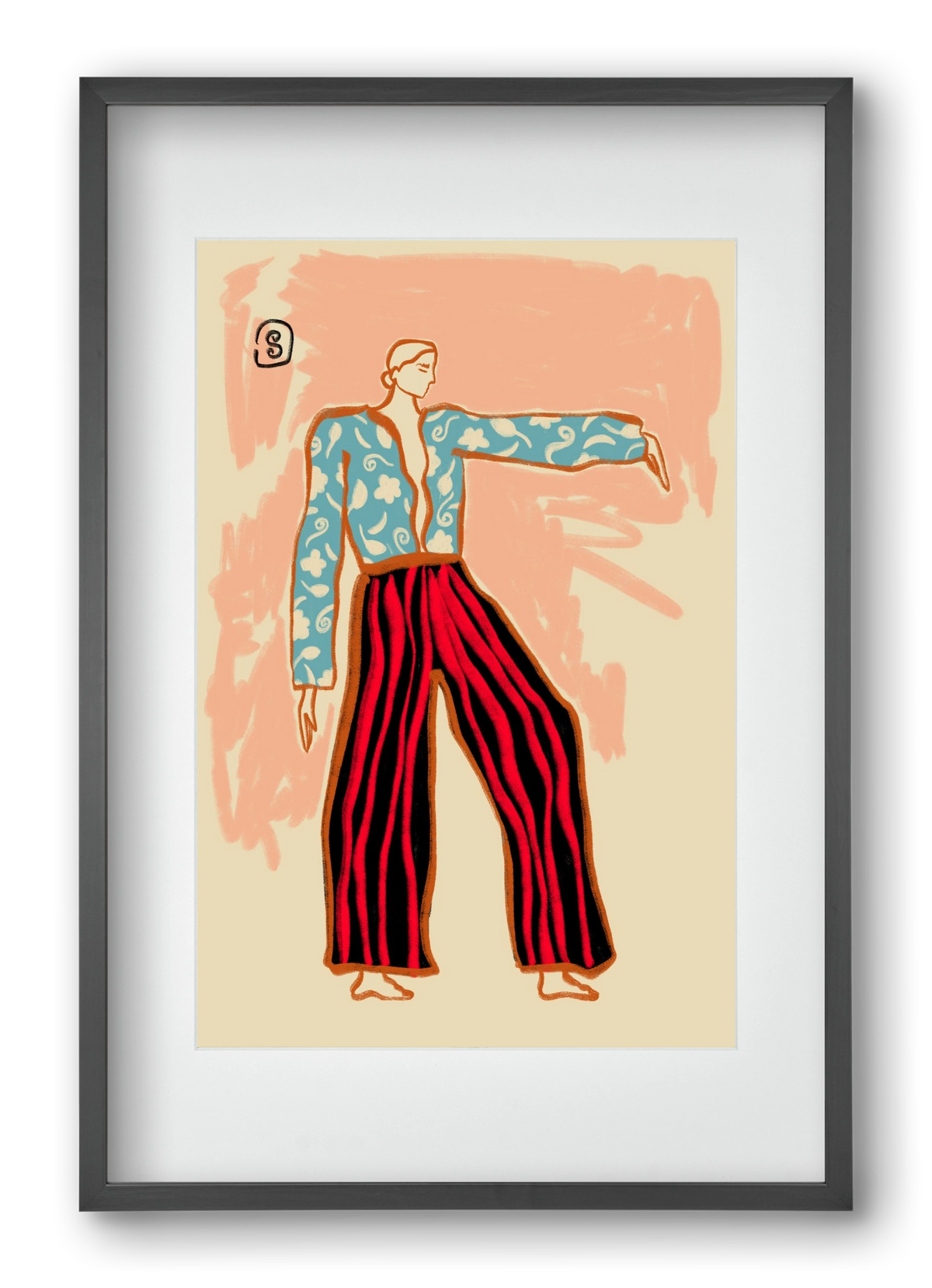 NEW YEAR DANCE, 40x60 cm (30x45 cm), Fekete keret, paszpartuval