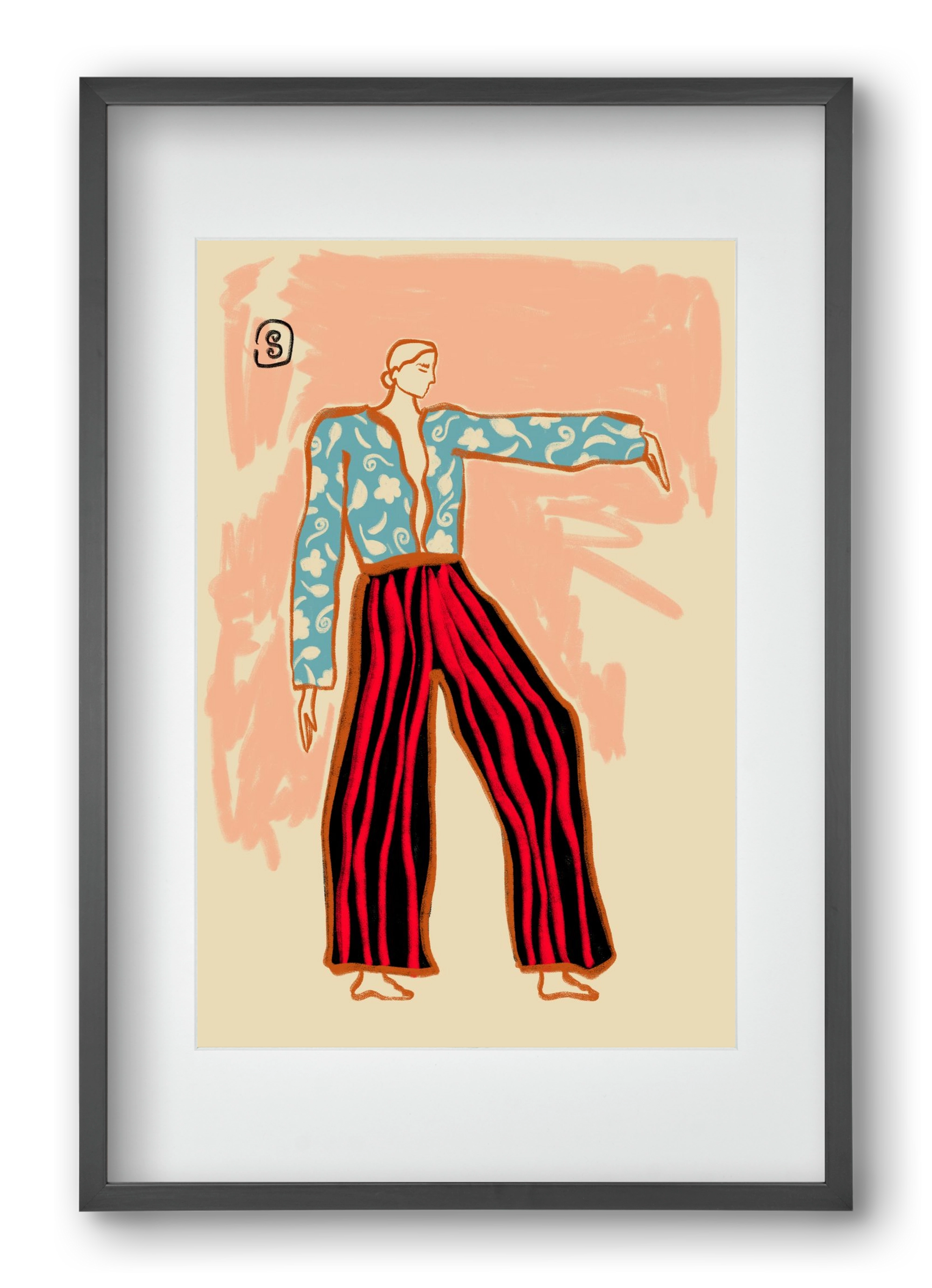 NEW YEAR DANCE, 40x60 cm (30x45 cm), Fekete keret, paszpartuval