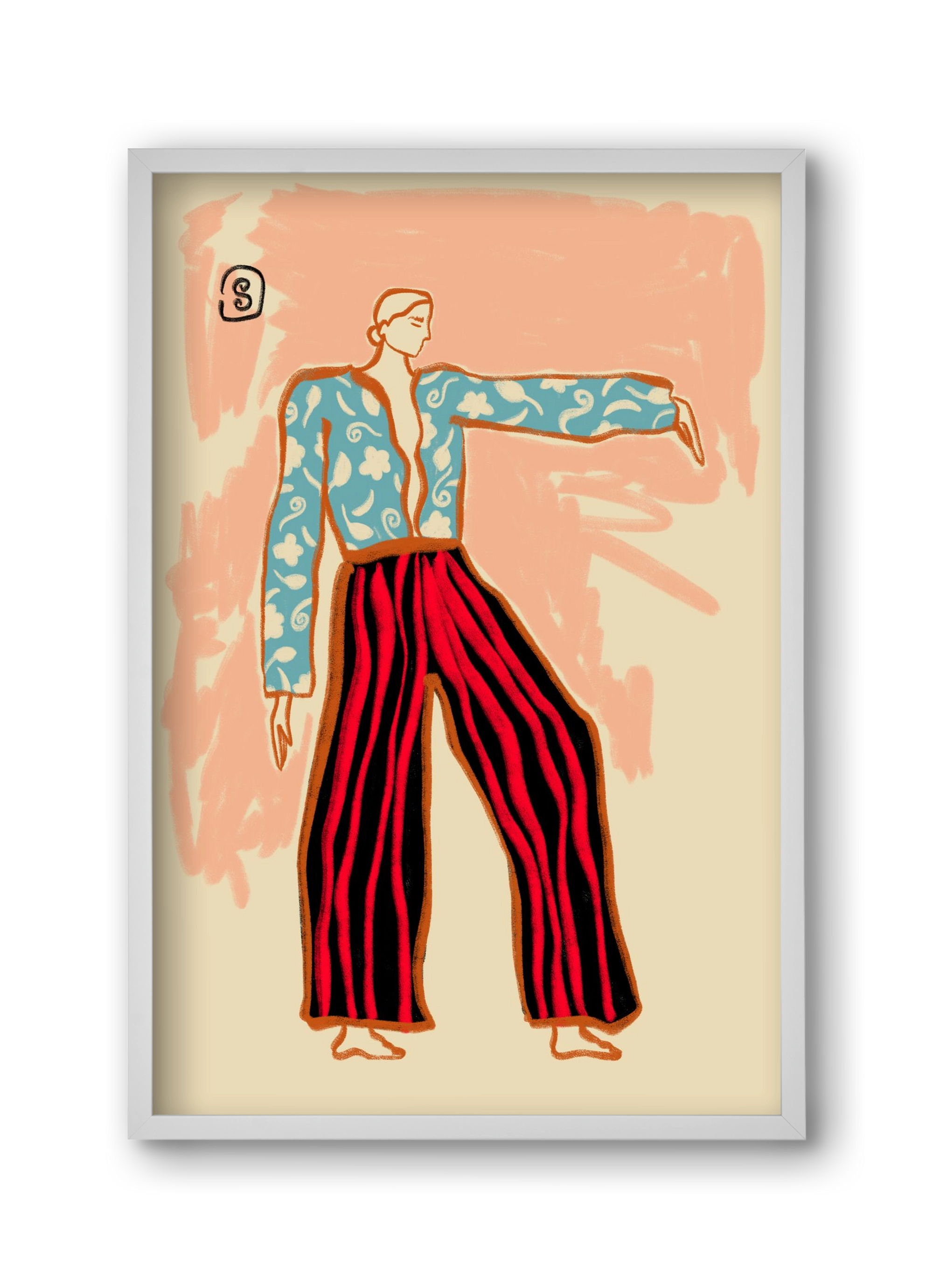 NEW YEAR DANCE, 30x45 cm (30x45 cm), Fehér keret