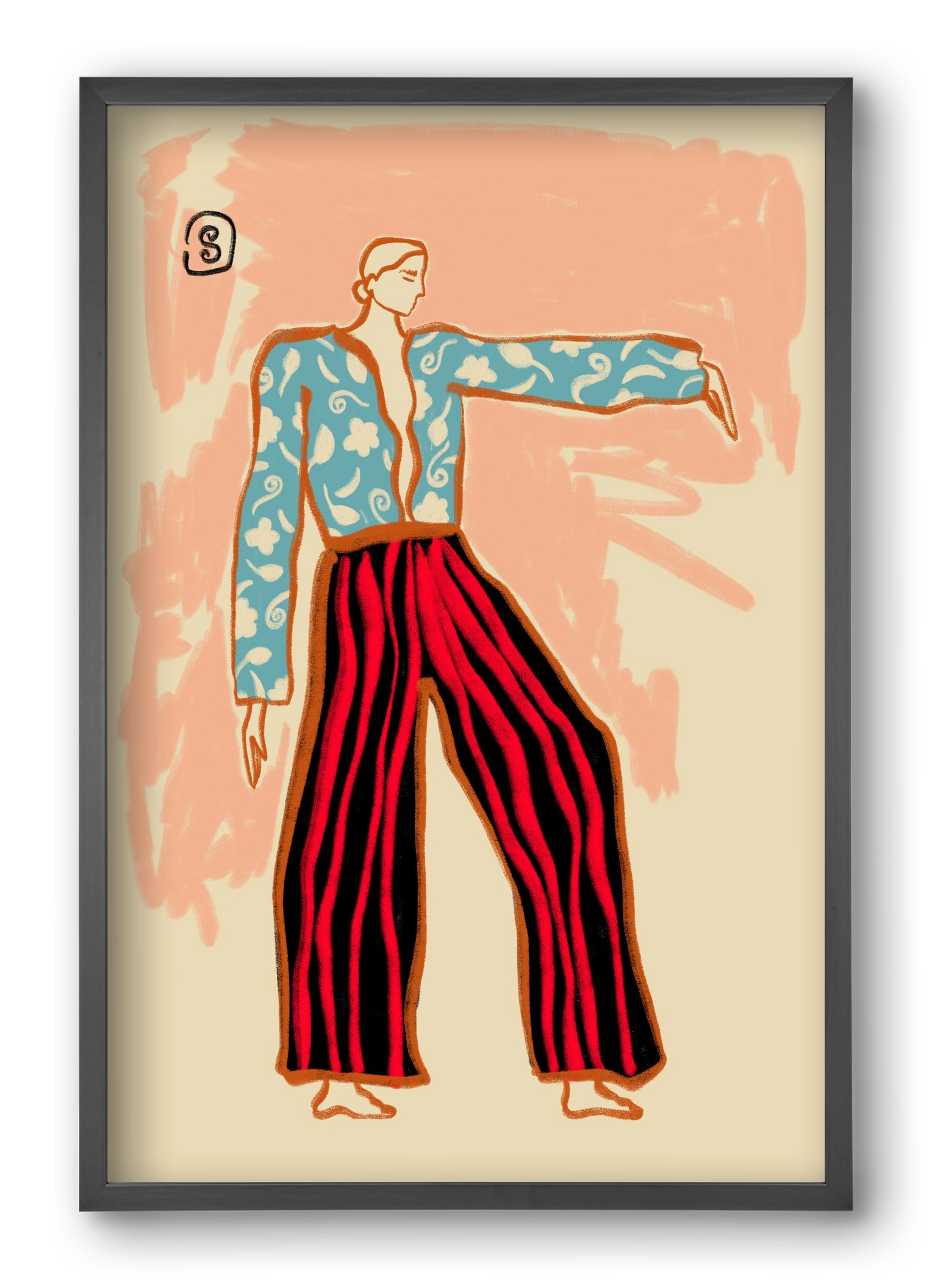 NEW YEAR DANCE, 40x60 cm (40x60 cm), Fekete keret