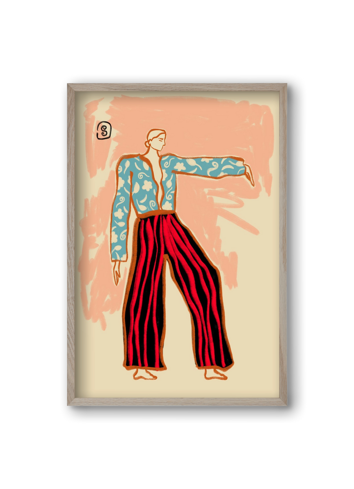 NEW YEAR DANCE, 20x30 cm (20x30 cm), Tölgy keret