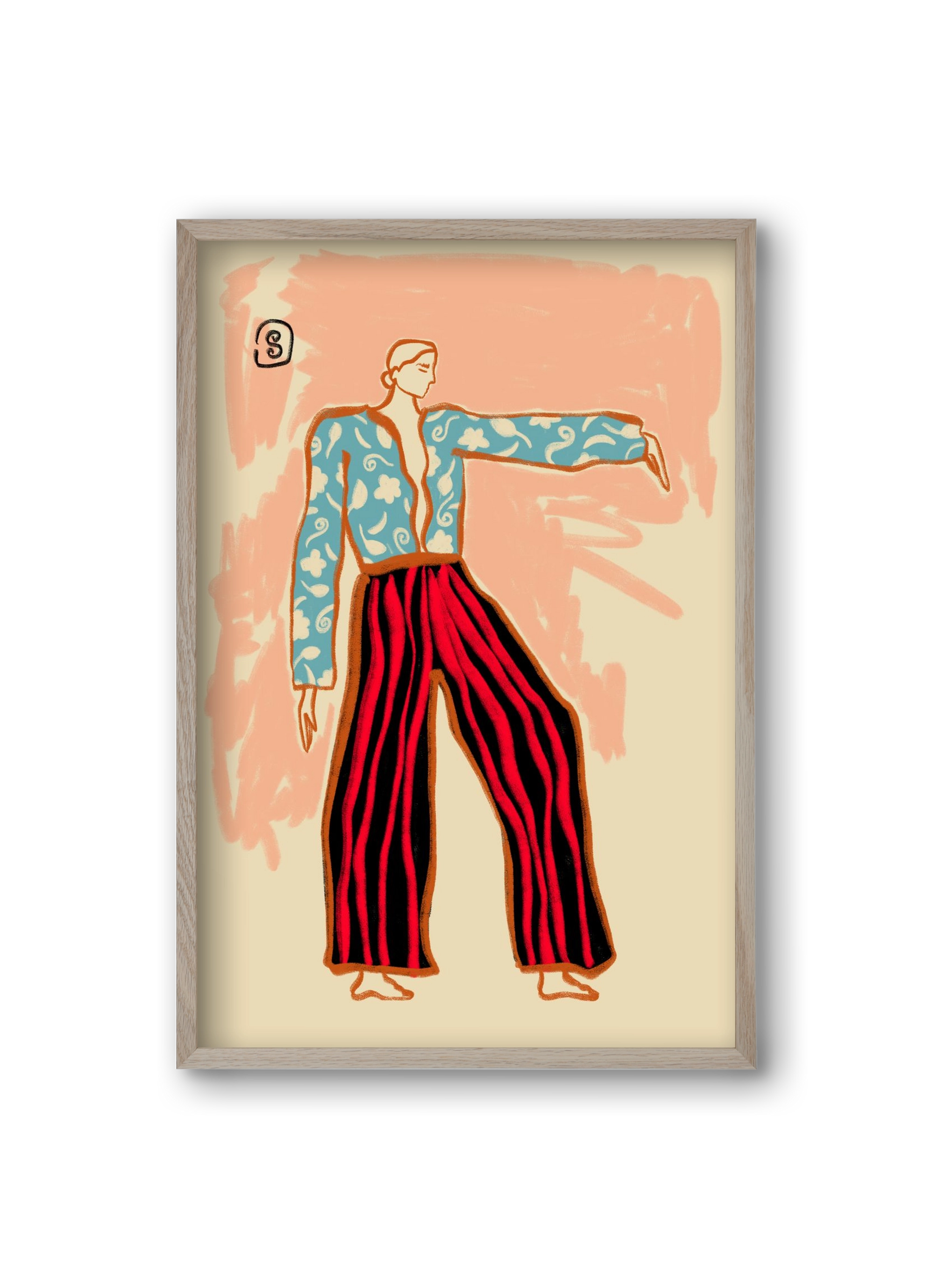 NEW YEAR DANCE, 20x30 cm (20x30 cm), Tölgy keret