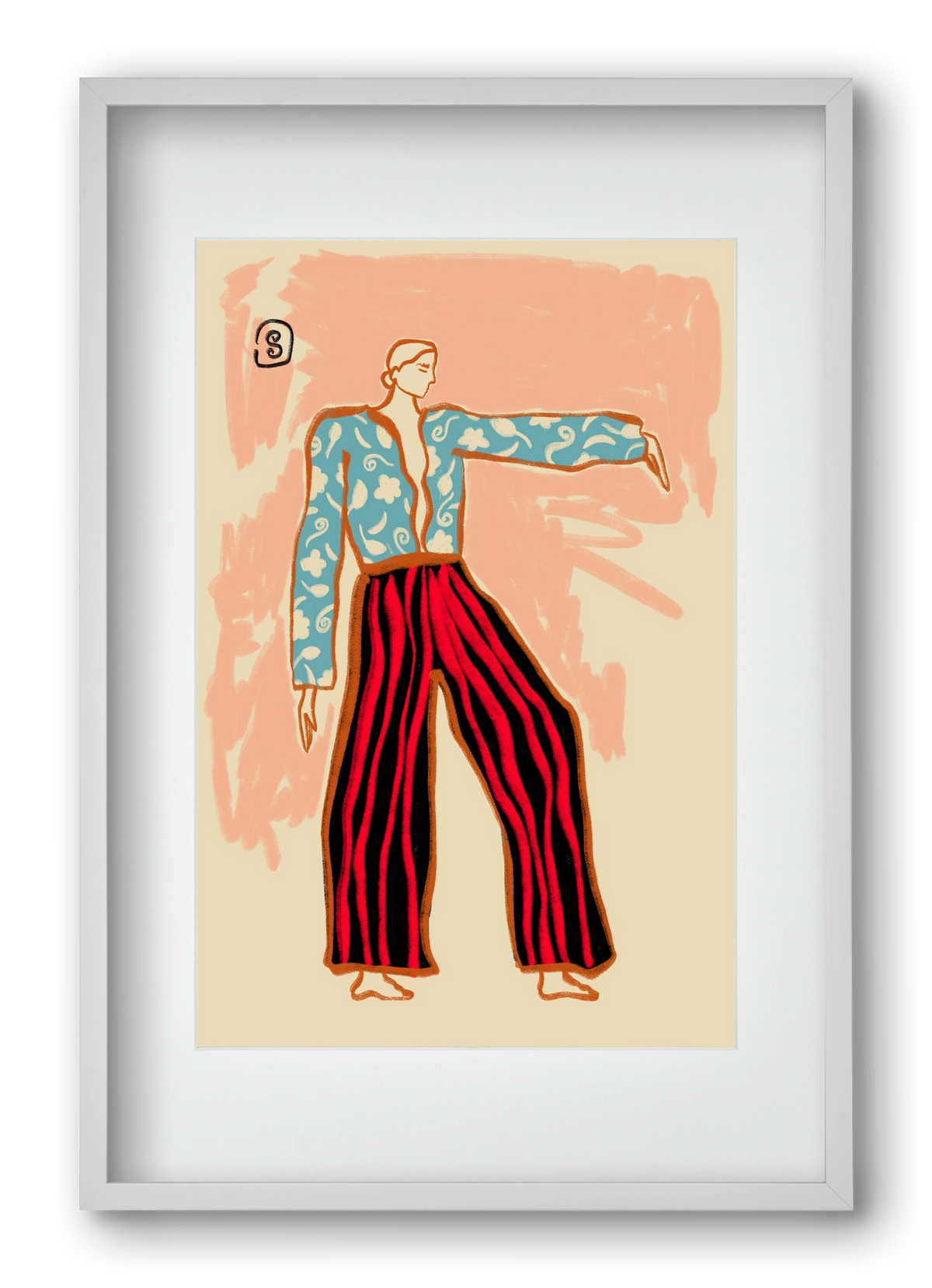 NEW YEAR DANCE, 40x60 cm (30x45 cm), Fehér keret, paszpartuval