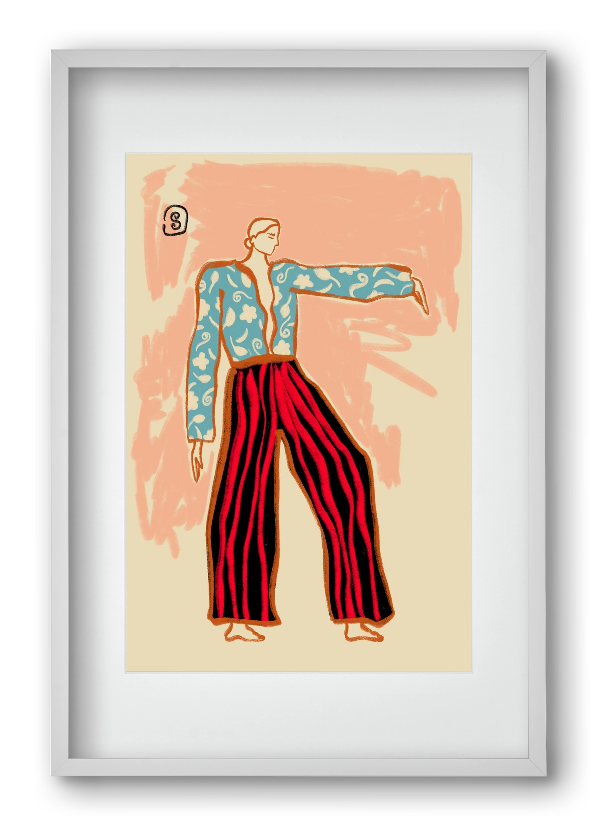 NEW YEAR DANCE, 40x60 cm (30x45 cm), Fehér keret, paszpartuval