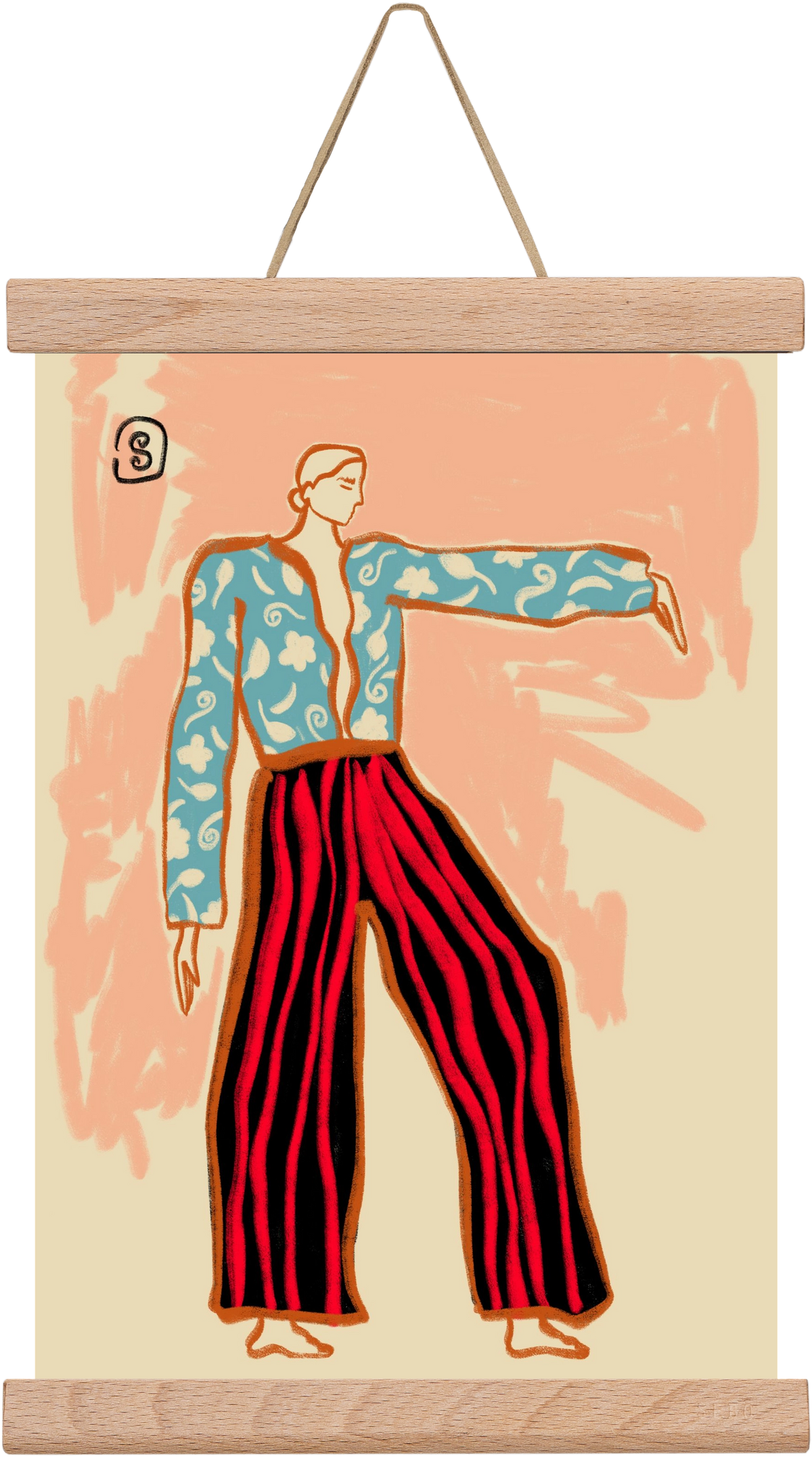 NEW YEAR DANCE, 20x30 cm (20x30 cm), Tölgy akasztó