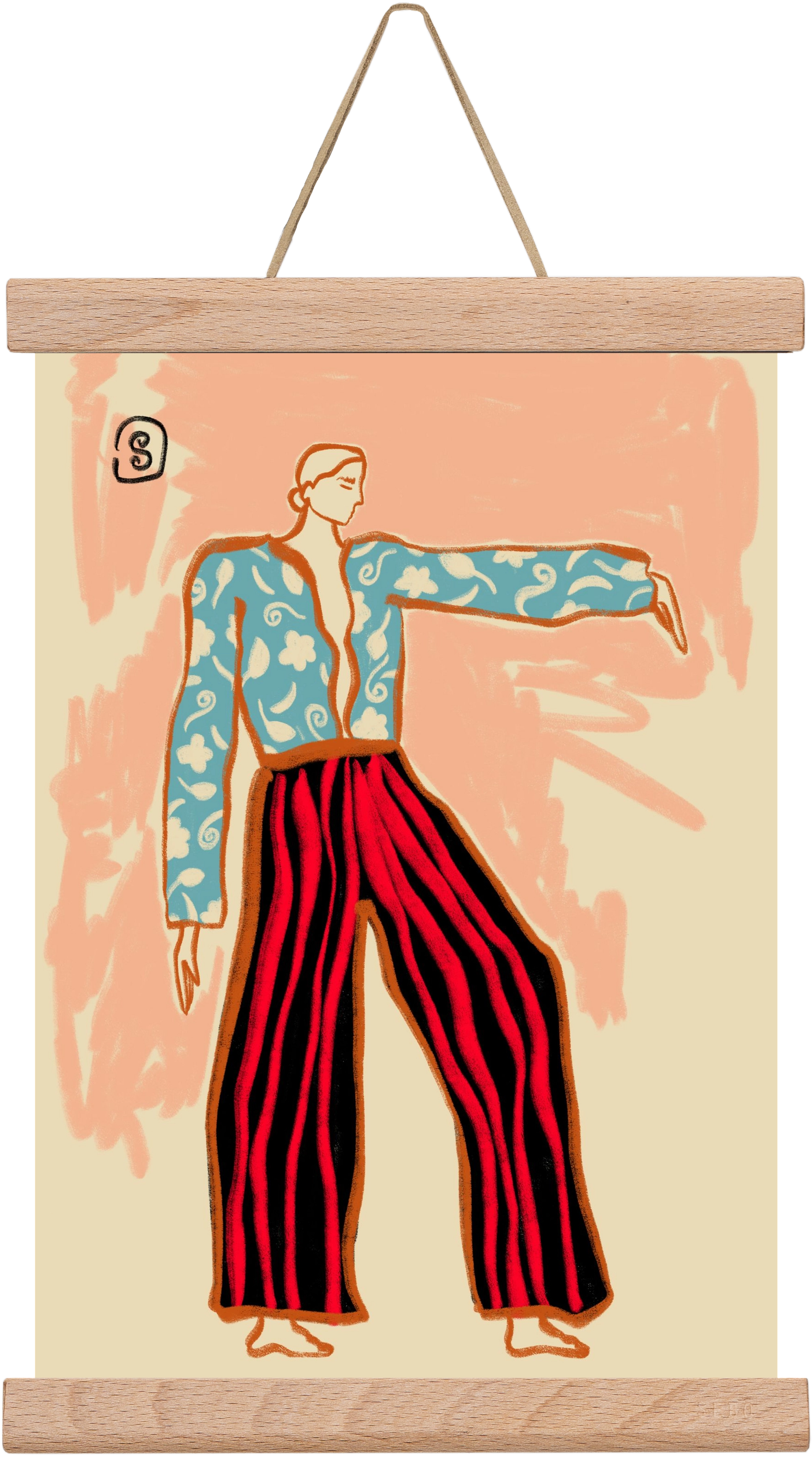 NEW YEAR DANCE, 20x30 cm (20x30 cm), Tölgy akasztó