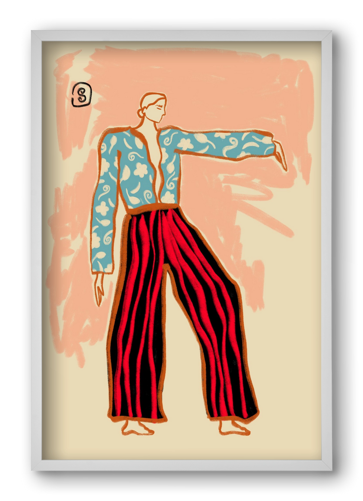 NEW YEAR DANCE, 40x60 cm (40x60 cm), Fehér keret