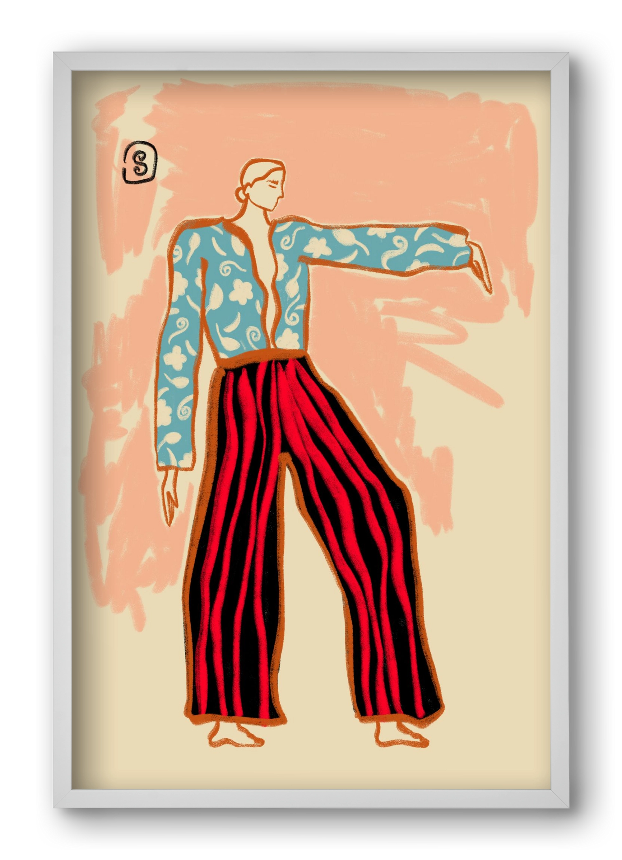 NEW YEAR DANCE, 40x60 cm (40x60 cm), Fehér keret