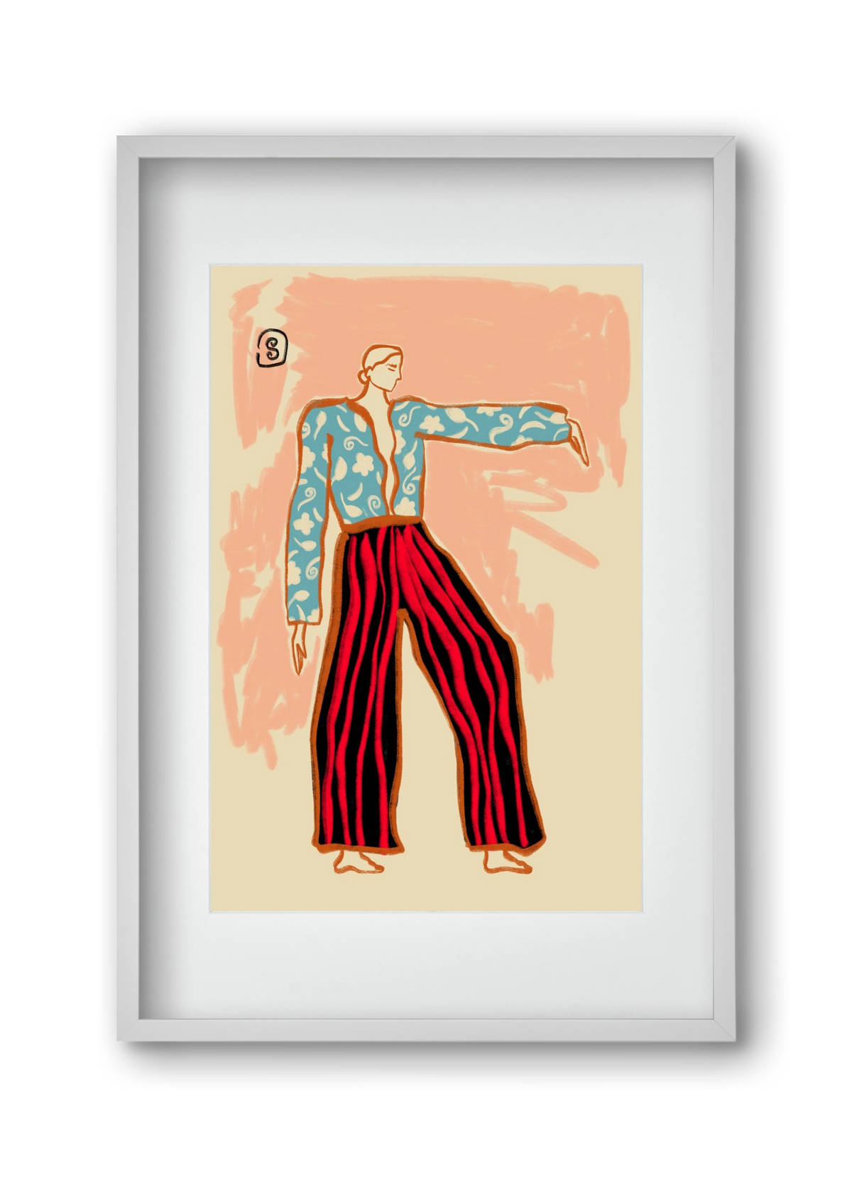 NEW YEAR DANCE, 30x45 cm (20x30 cm), Fehér keret, paszpartuval