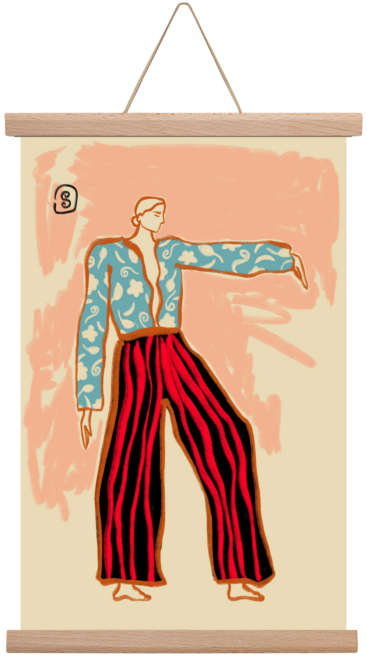 NEW YEAR DANCE, 30x45 cm (30x45 cm), Tölgy akasztó