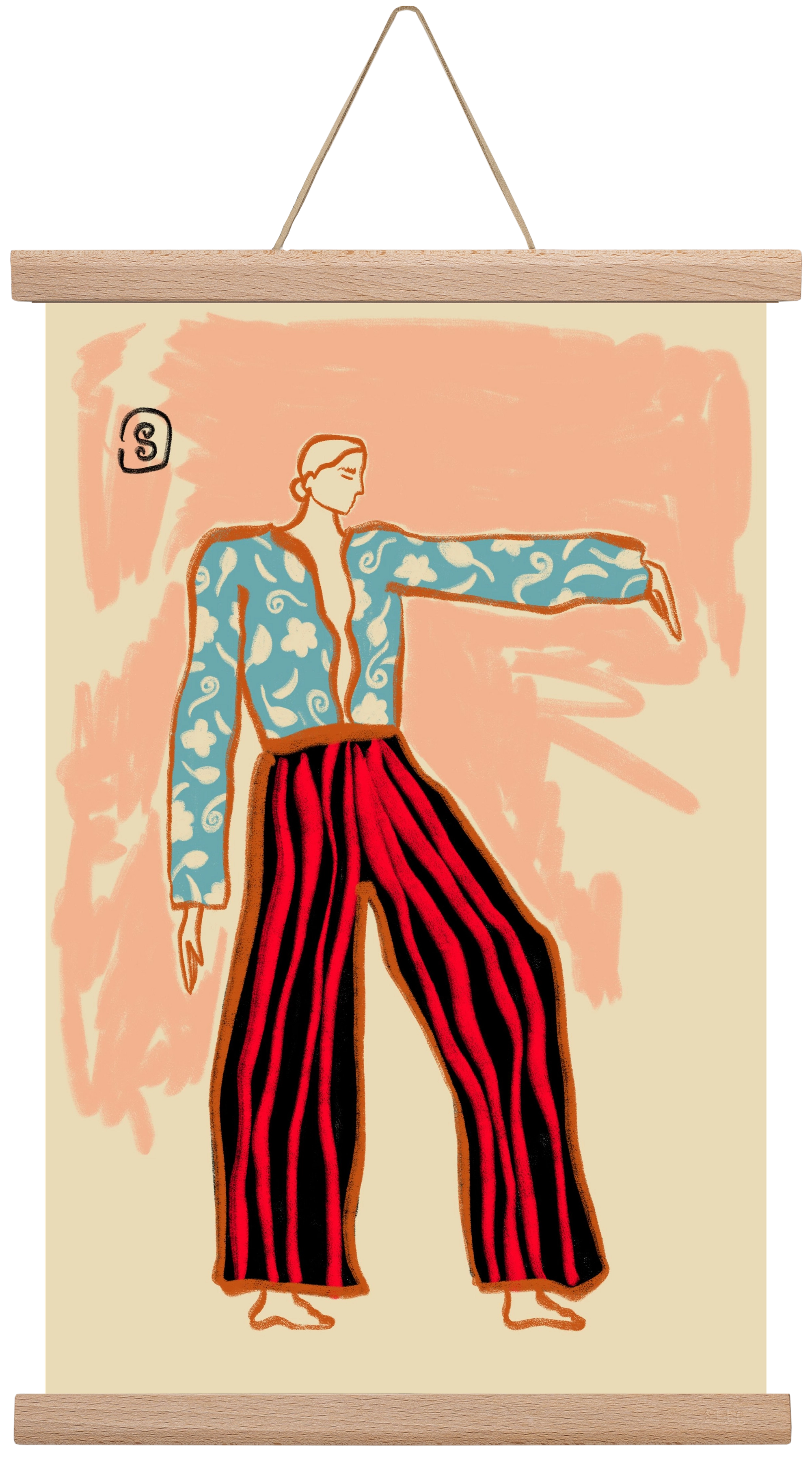 NEW YEAR DANCE, 30x45 cm (30x45 cm), Tölgy akasztó