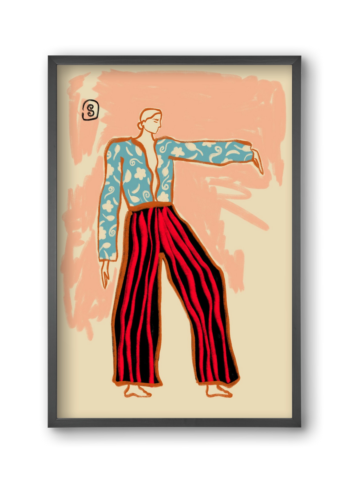 NEW YEAR DANCE, 30x45 cm (30x45 cm), Fekete keret