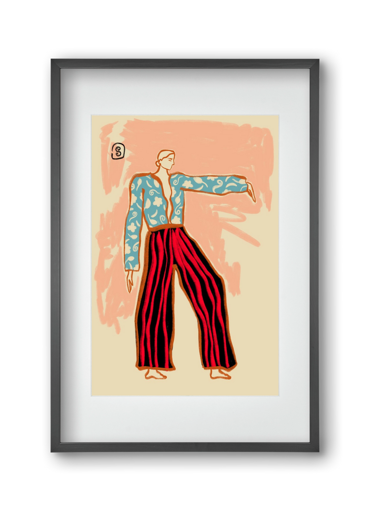 NEW YEAR DANCE, 30x45 cm (20x30 cm), Fekete keret, paszpartuval