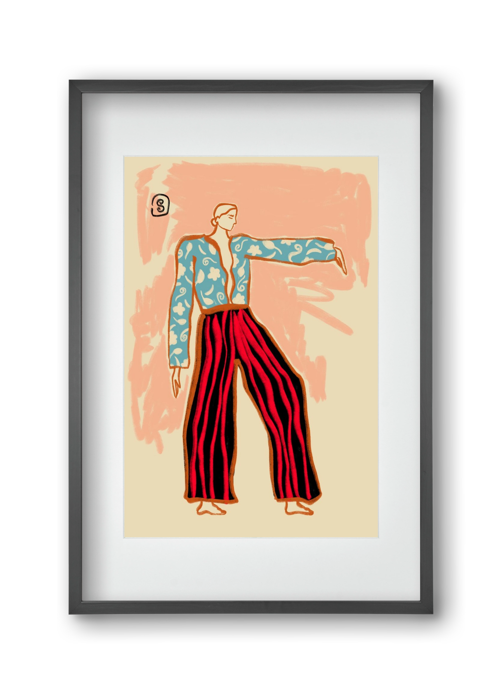 NEW YEAR DANCE, 30x45 cm (20x30 cm), Fekete keret, paszpartuval