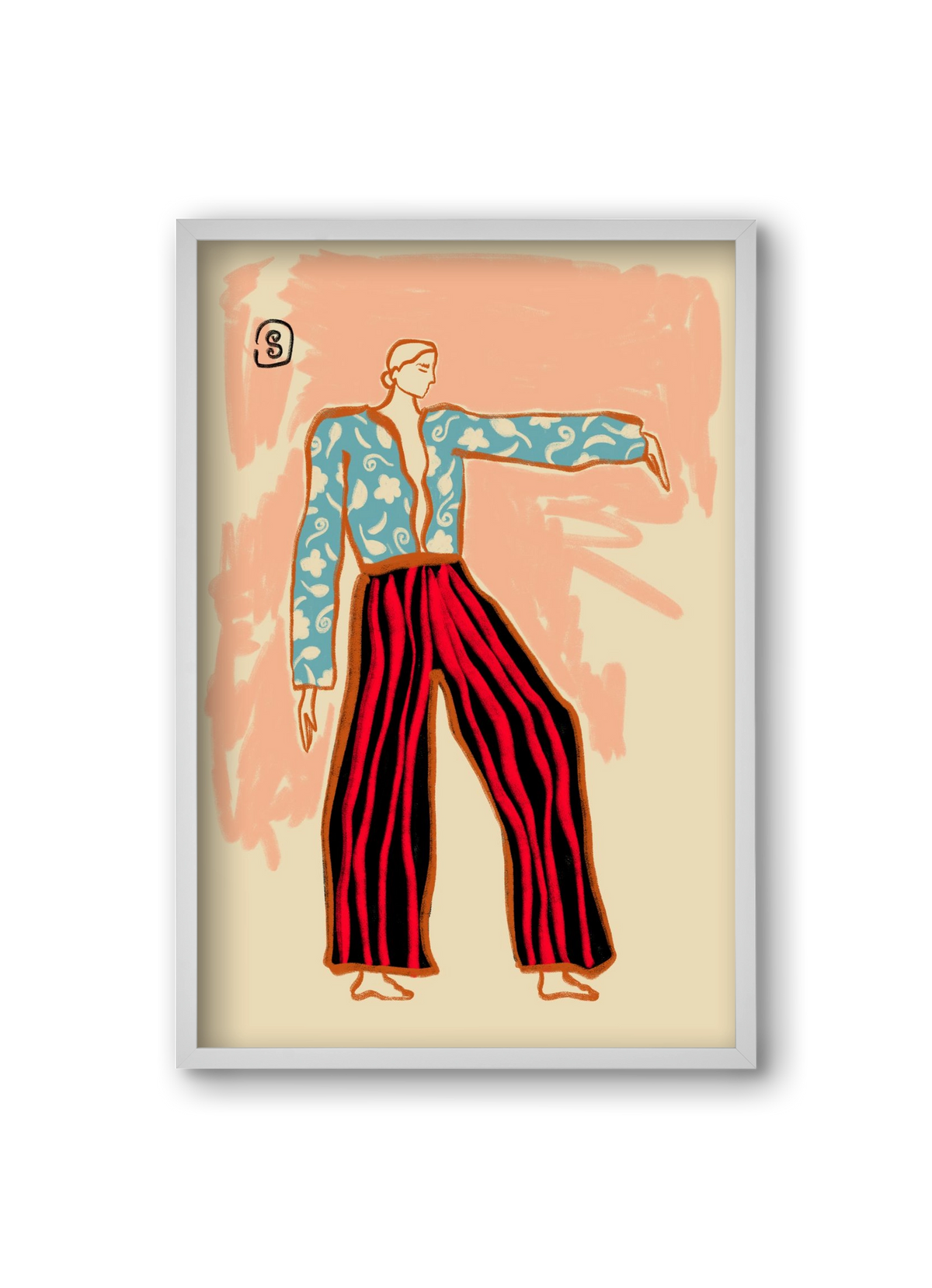 NEW YEAR DANCE, 20x30 cm (20x30 cm), Fehér keret