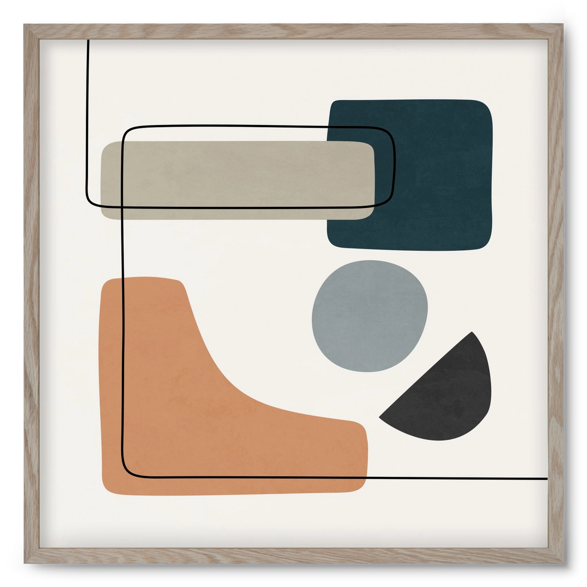 ABSTRACT SHAPES 7, 50x50 cm (50x50 cm), Tölgy keret