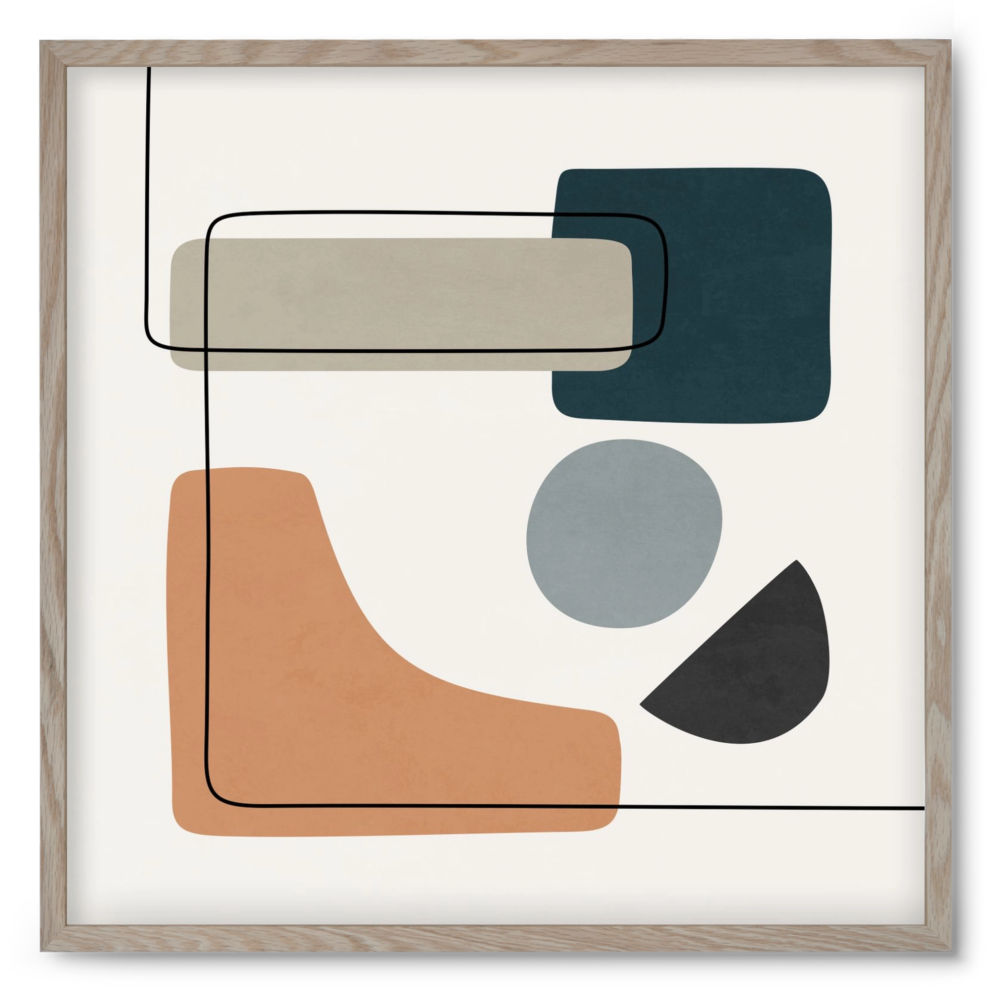 ABSTRACT SHAPES 7, 50x50 cm (50x50 cm), Tölgy keret