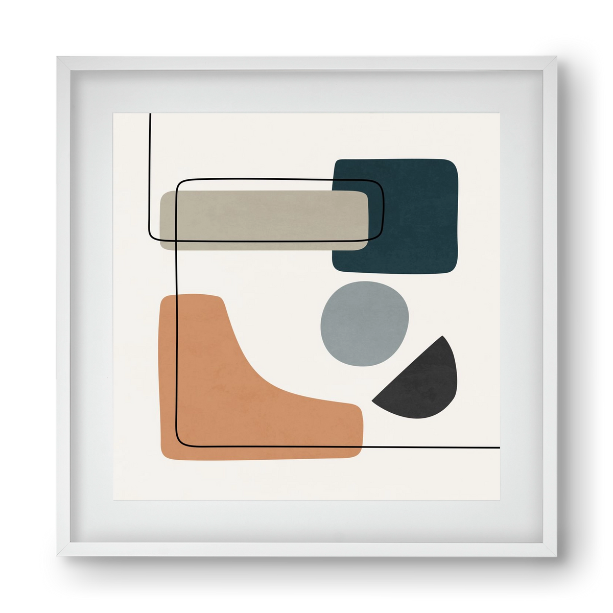 ABSTRACT SHAPES 7, 40x40 cm (30x30 cm), Fehér keret, paszpartuval