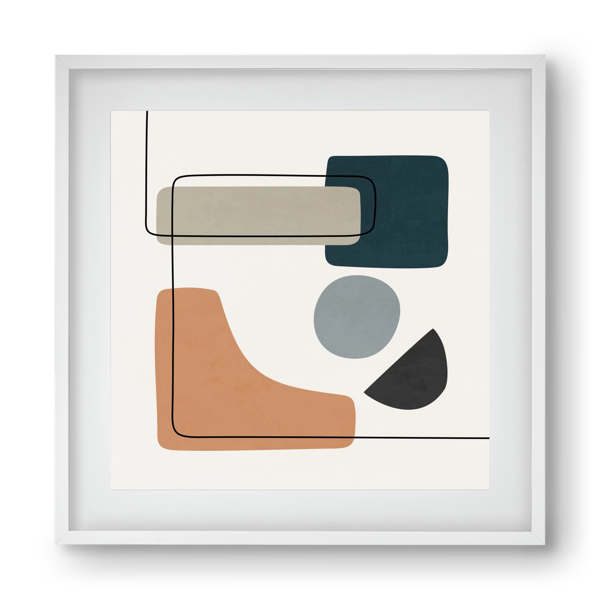 ABSTRACT SHAPES 7, 40x40 cm (30x30 cm), Fehér keret, paszpartuval