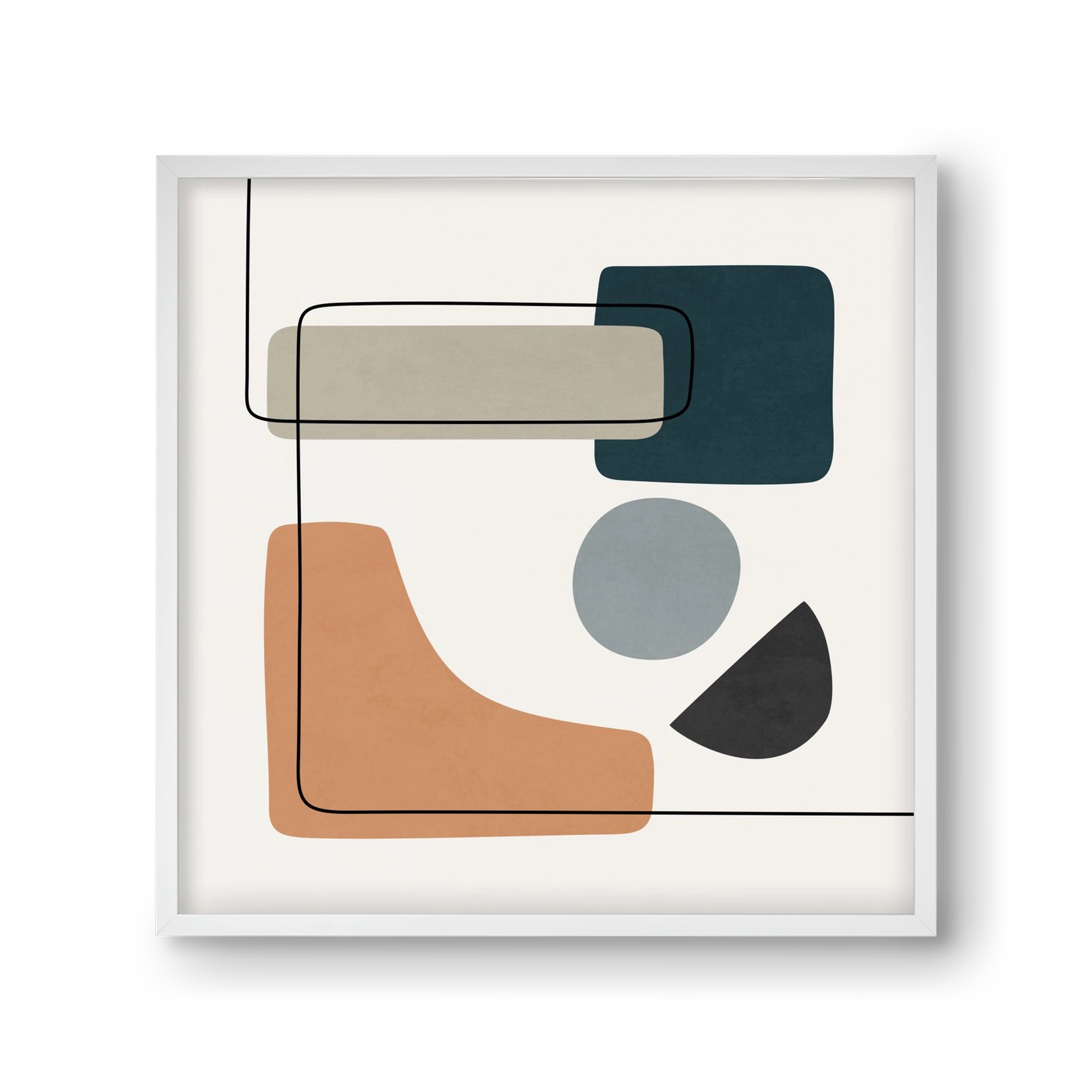 ABSTRACT SHAPES 7, 30x30 cm (30x30 cm), Fehér keret