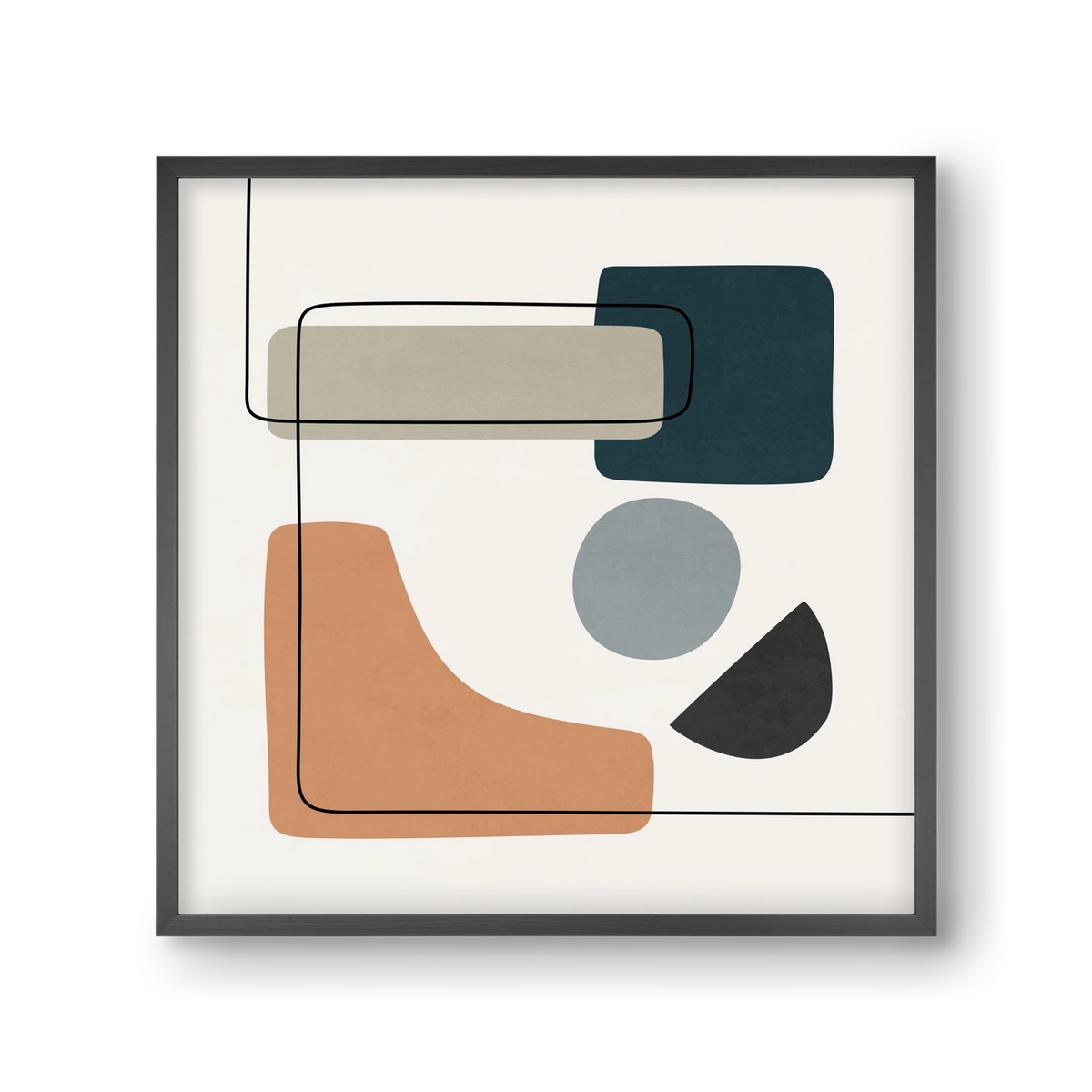 ABSTRACT SHAPES 7, 30x30 cm (30x30 cm), Fekete keret