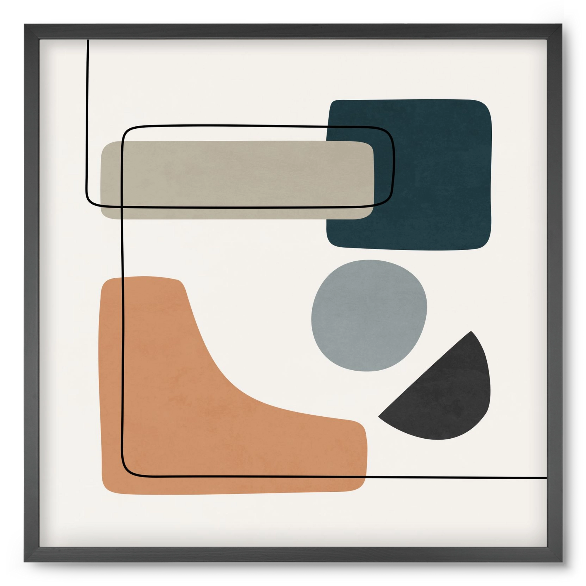 ABSTRACT SHAPES 7, 50x50 cm (50x50 cm), Fekete keret