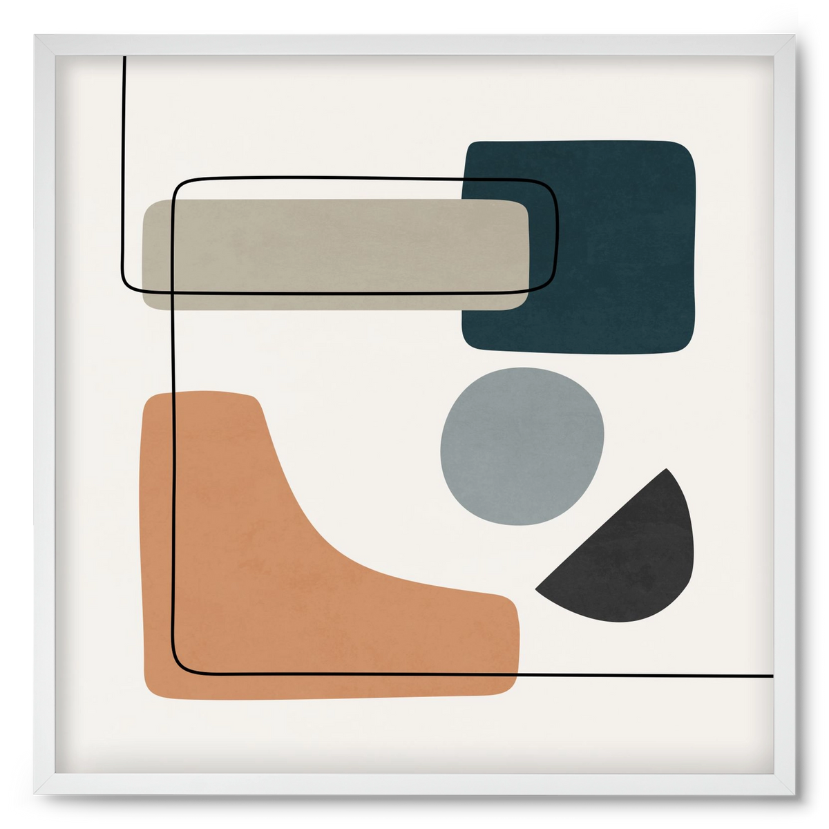 ABSTRACT SHAPES 7, 50x50 cm (50x50 cm), Fehér keret