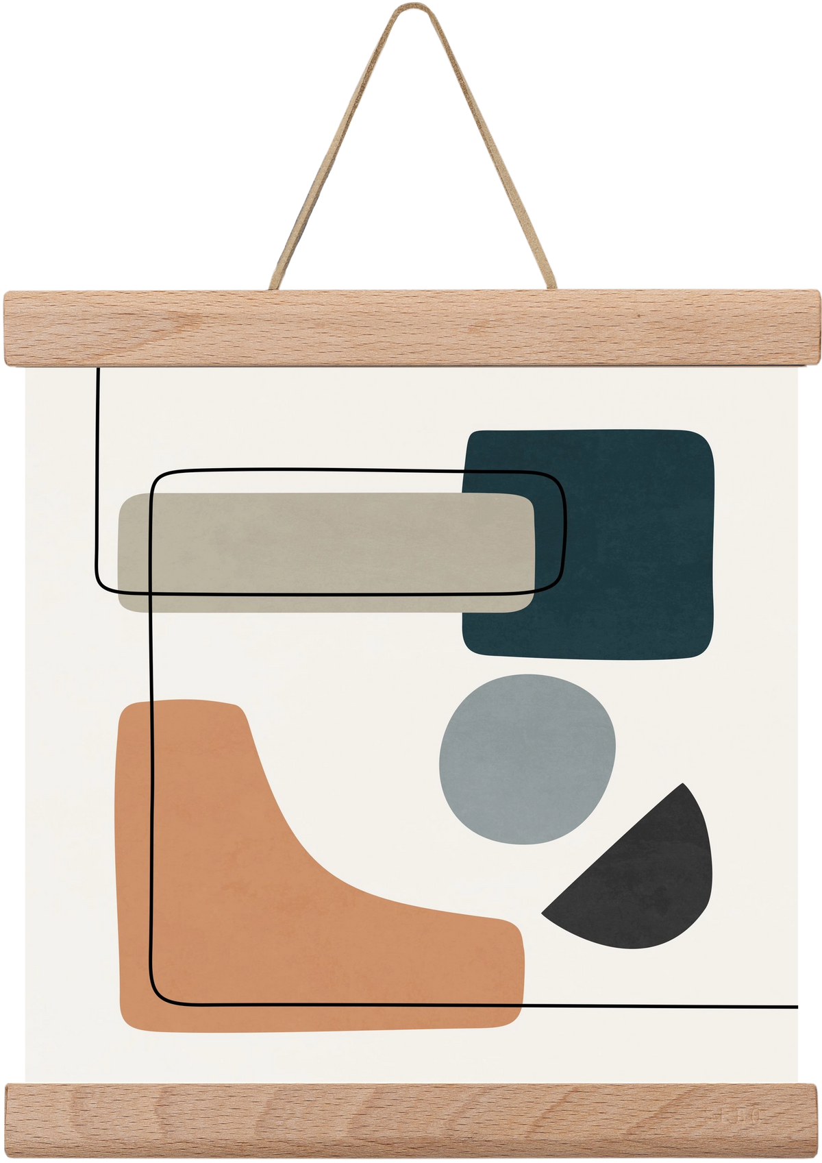 ABSTRACT SHAPES 7, 20x20 cm (20x20 cm), Tölgy akasztó