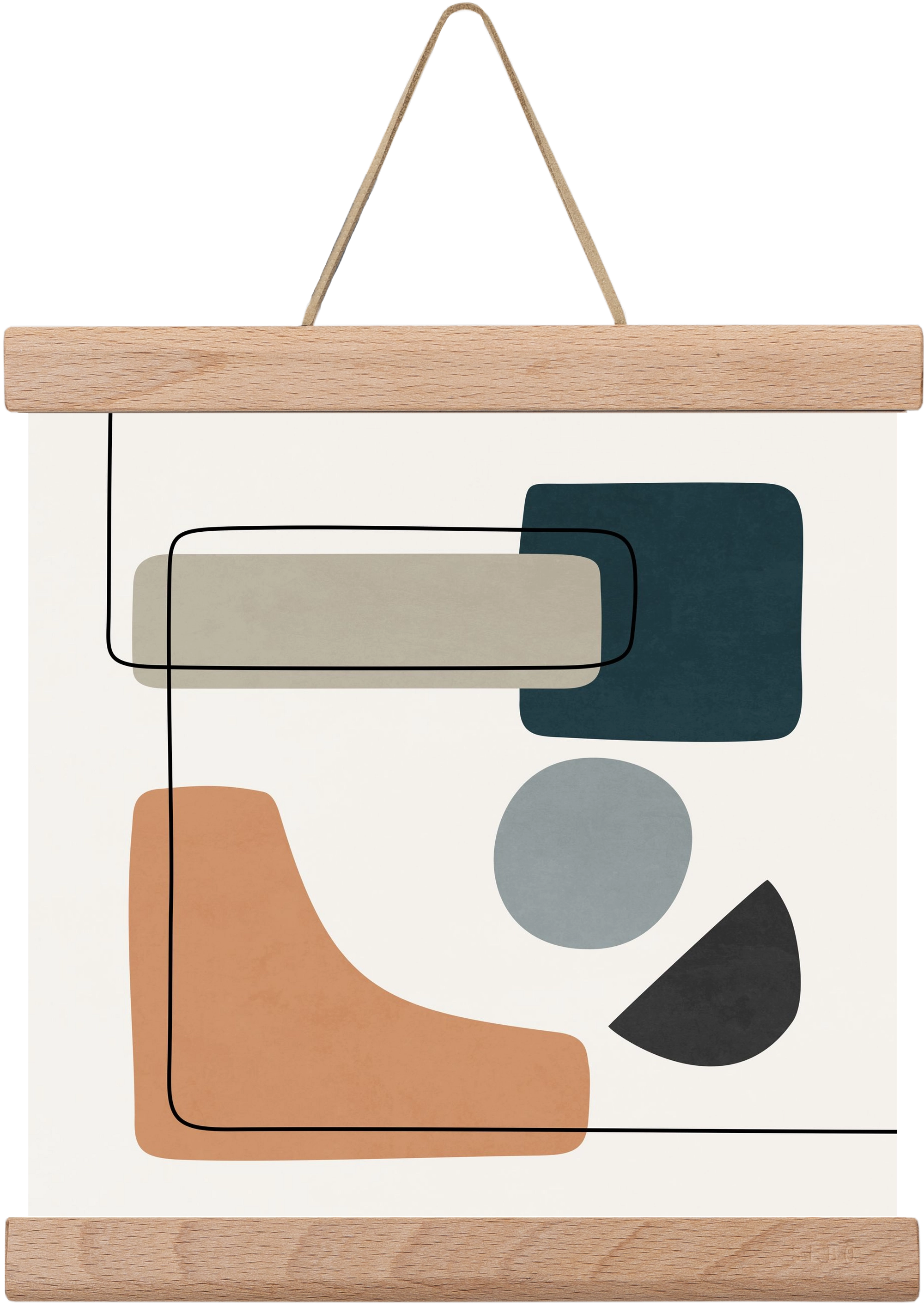 ABSTRACT SHAPES 7, 20x20 cm (20x20 cm), Tölgy akasztó