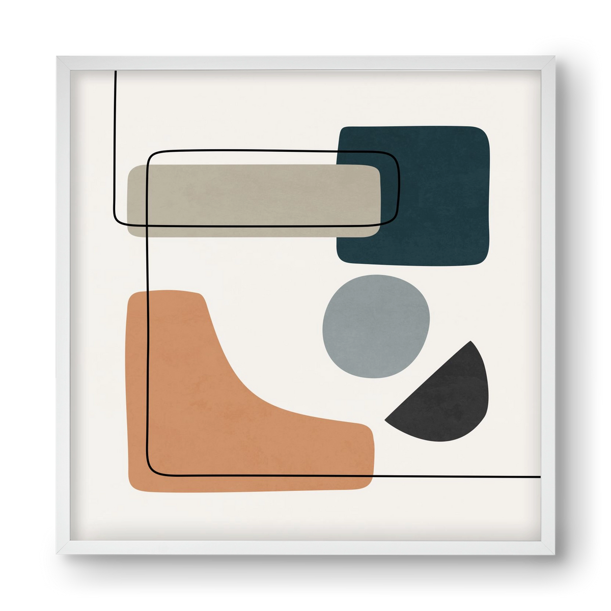 ABSTRACT SHAPES 7, 40x40 cm (40x40 cm), Fehér keret