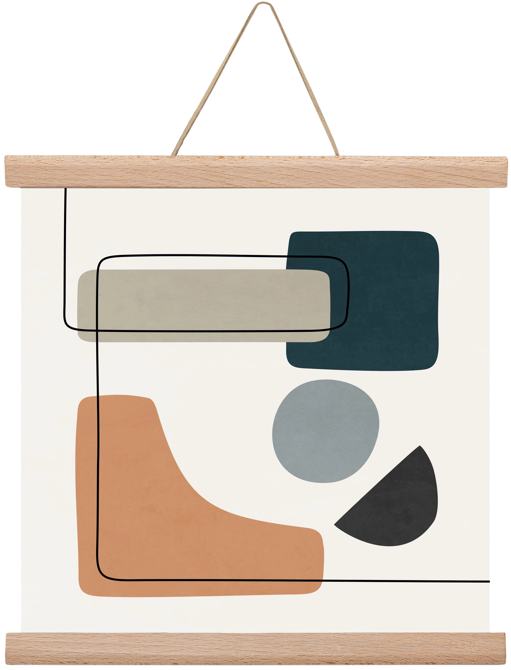 ABSTRACT SHAPES 7, 30x30 cm (30x30 cm), Tölgy akasztó