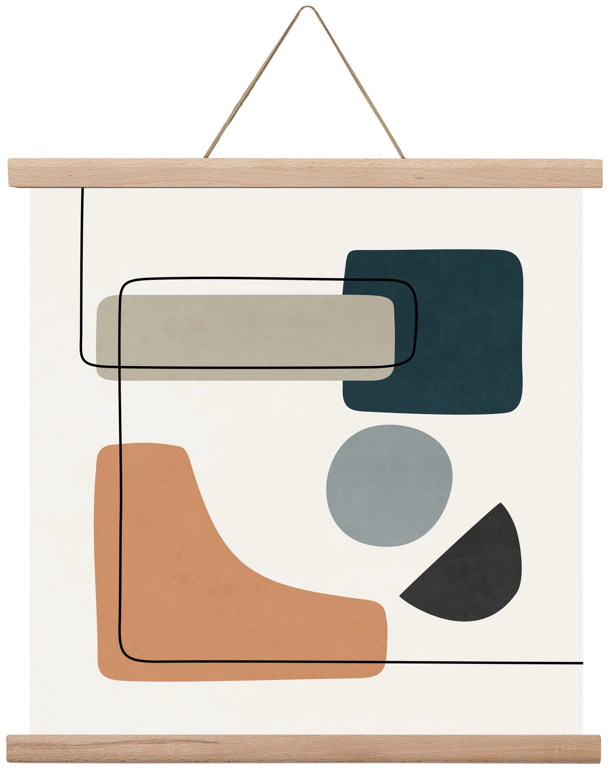 ABSTRACT SHAPES 7, 40x40 cm (40x40 cm), Tölgy akasztó