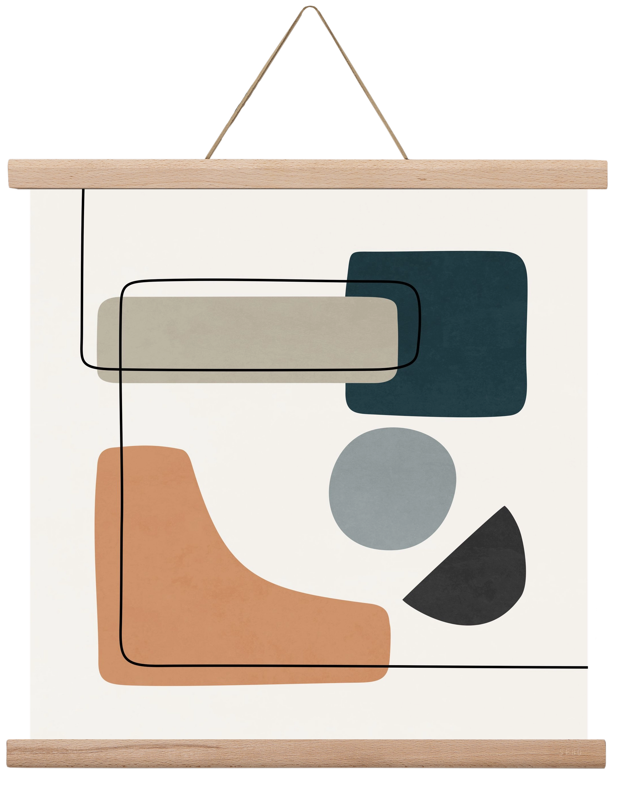 ABSTRACT SHAPES 7, 40x40 cm (40x40 cm), Tölgy akasztó