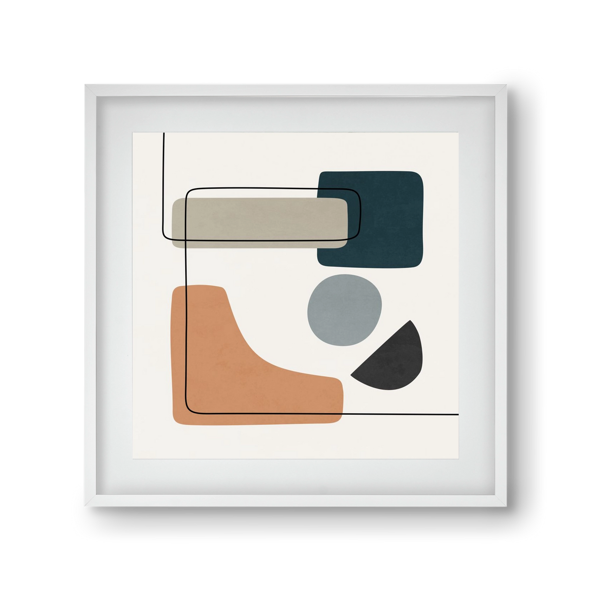 ABSTRACT SHAPES 7, 30x30 cm (20x20 cm), Fehér keret, paszpartuval