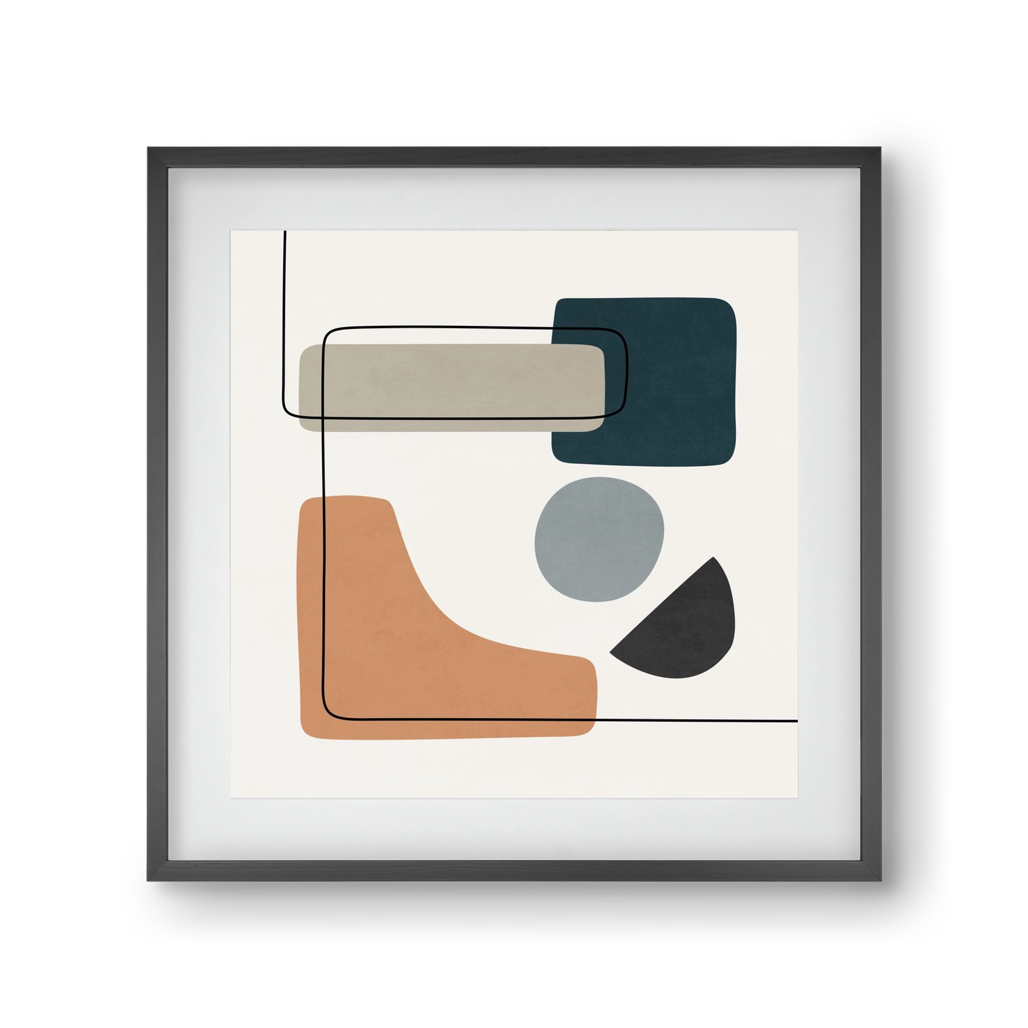 ABSTRACT SHAPES 7, 30x30 cm (20x20 cm), Fekete keret, paszpartuval